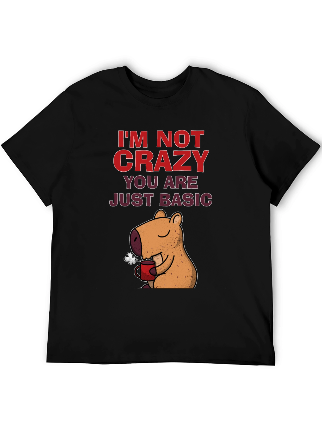 Black I'm Not Crazy Capybara T-Shirt view 5