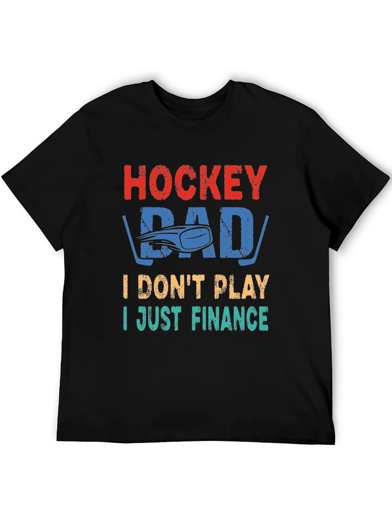 Black Hockey Dad T-Shirt - I Just Finance view 5