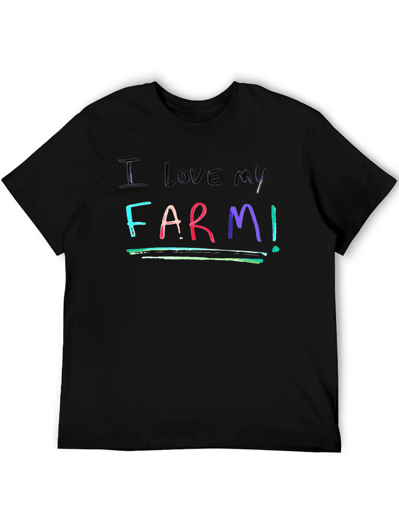 Black I Love My Farm T-Shirt view 5