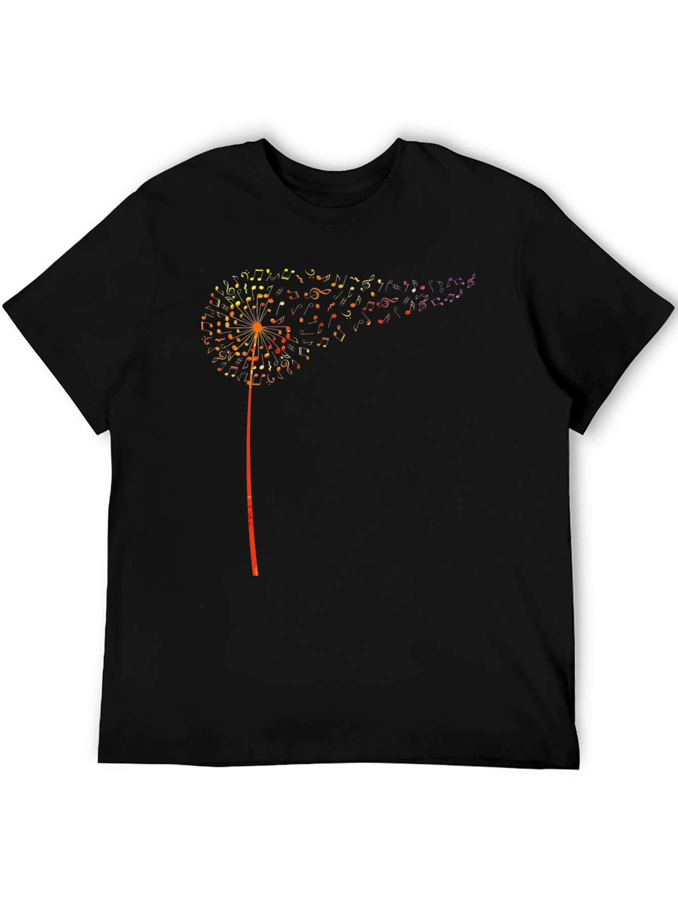 Black Musical Dandelion Graphic T-Shirt - Black view 5