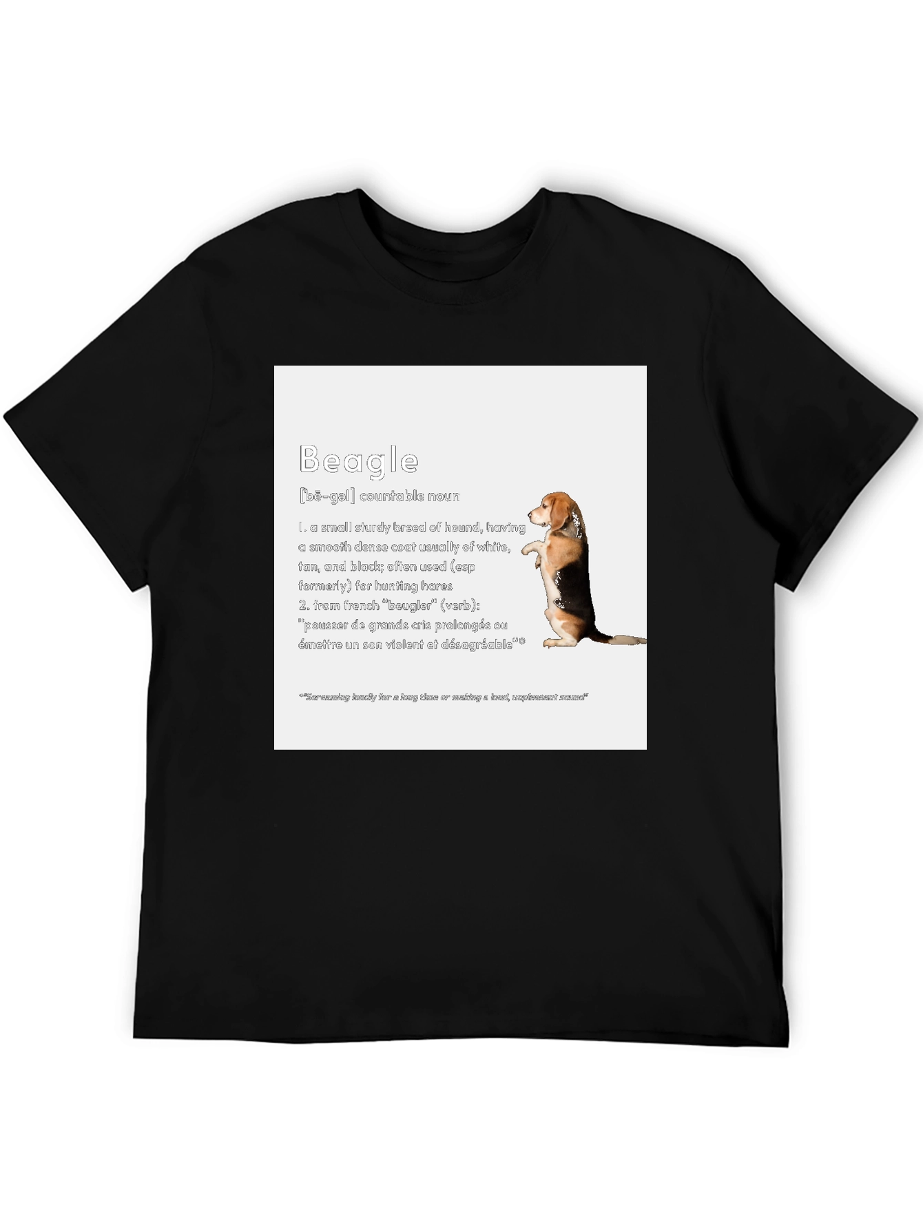 Black Beagle Definition T-Shirt - Dog Lover Apparel view 5