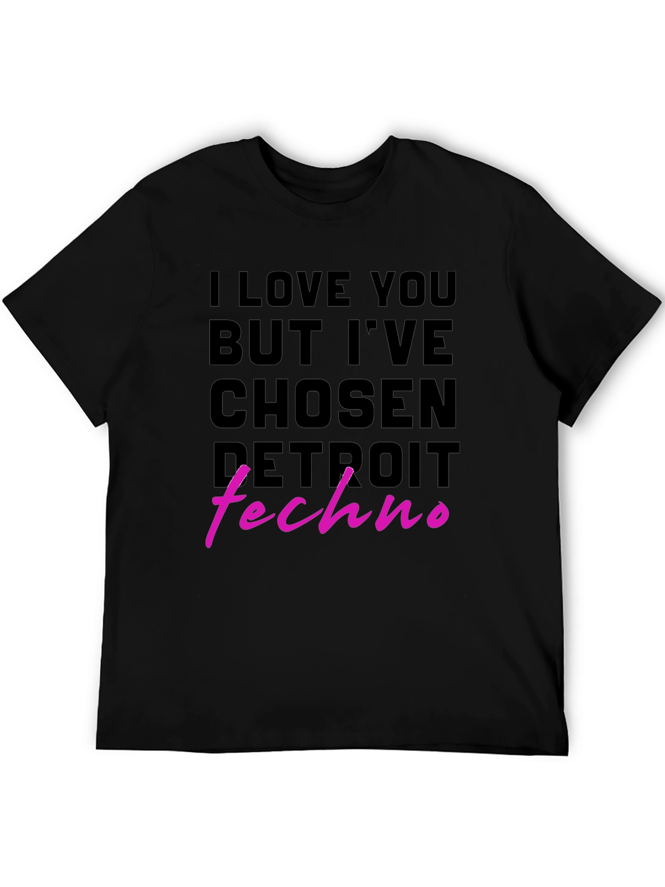 Black I Love You But Detroit Techno Graphic Tee view 5