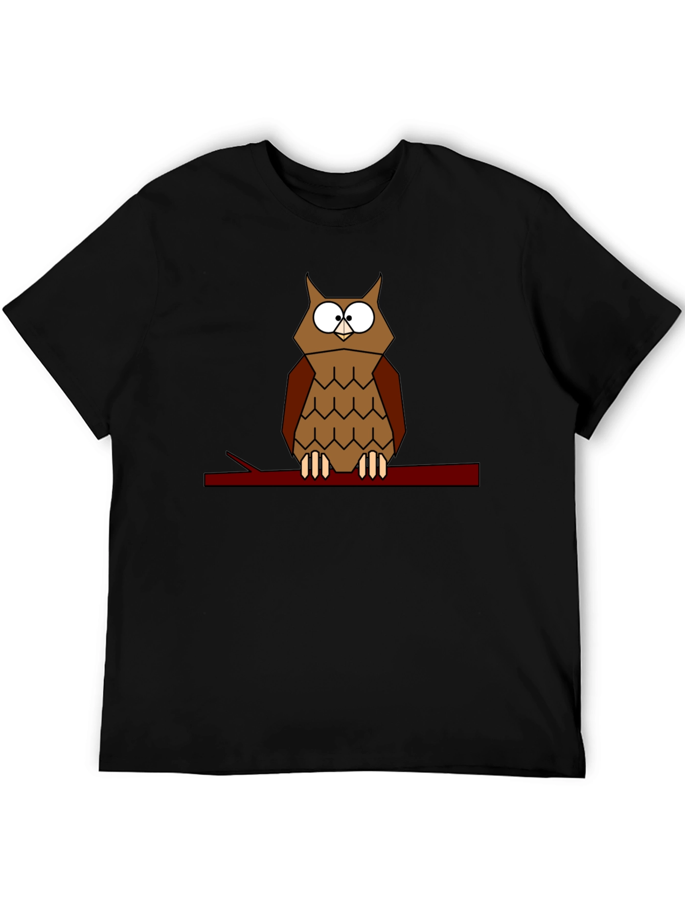 Black Geometric Owl T-Shirt - Modern Bird Tee view 5