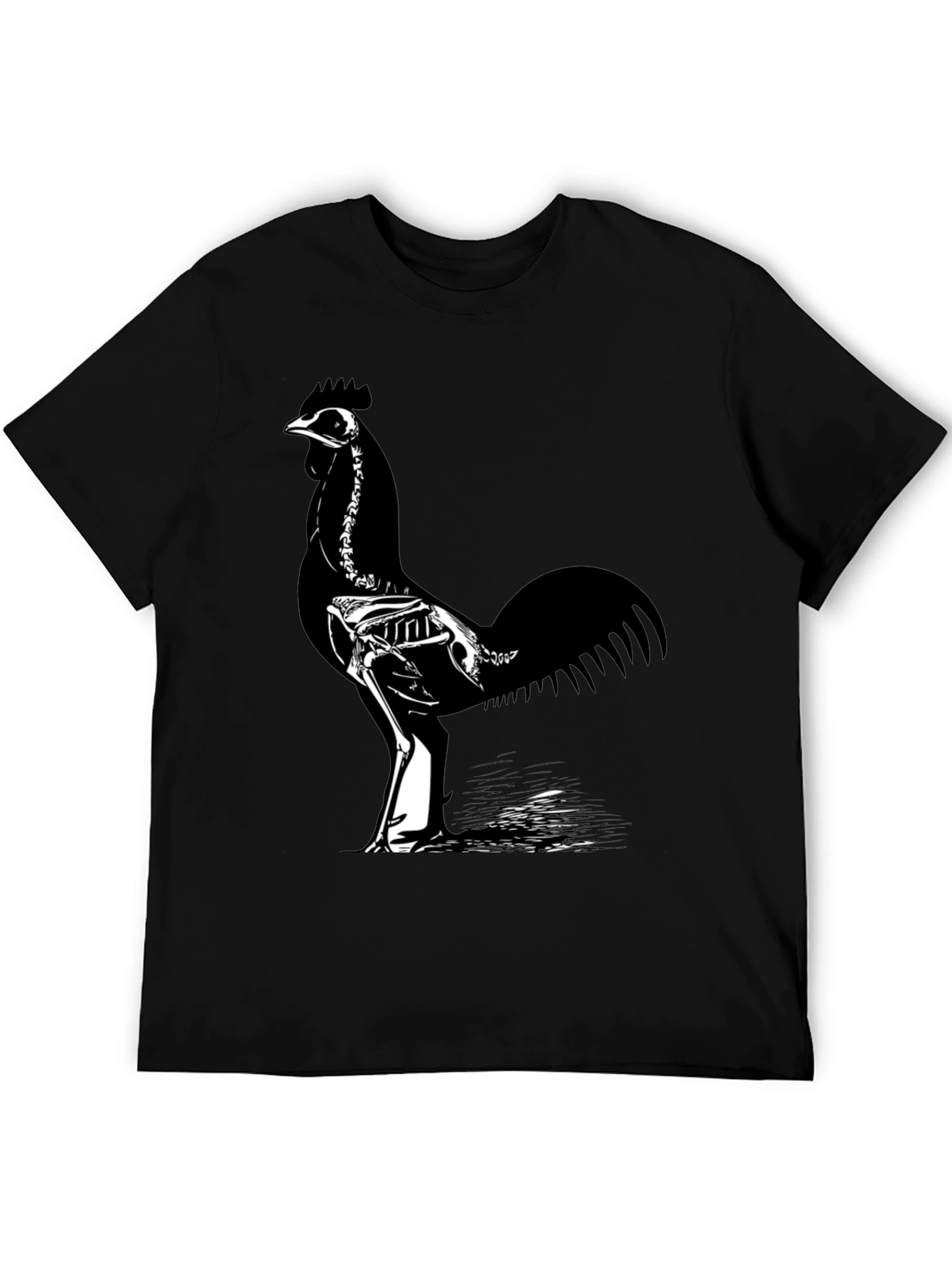 Black Skeleton Rooster T-Shirt - Black view 5