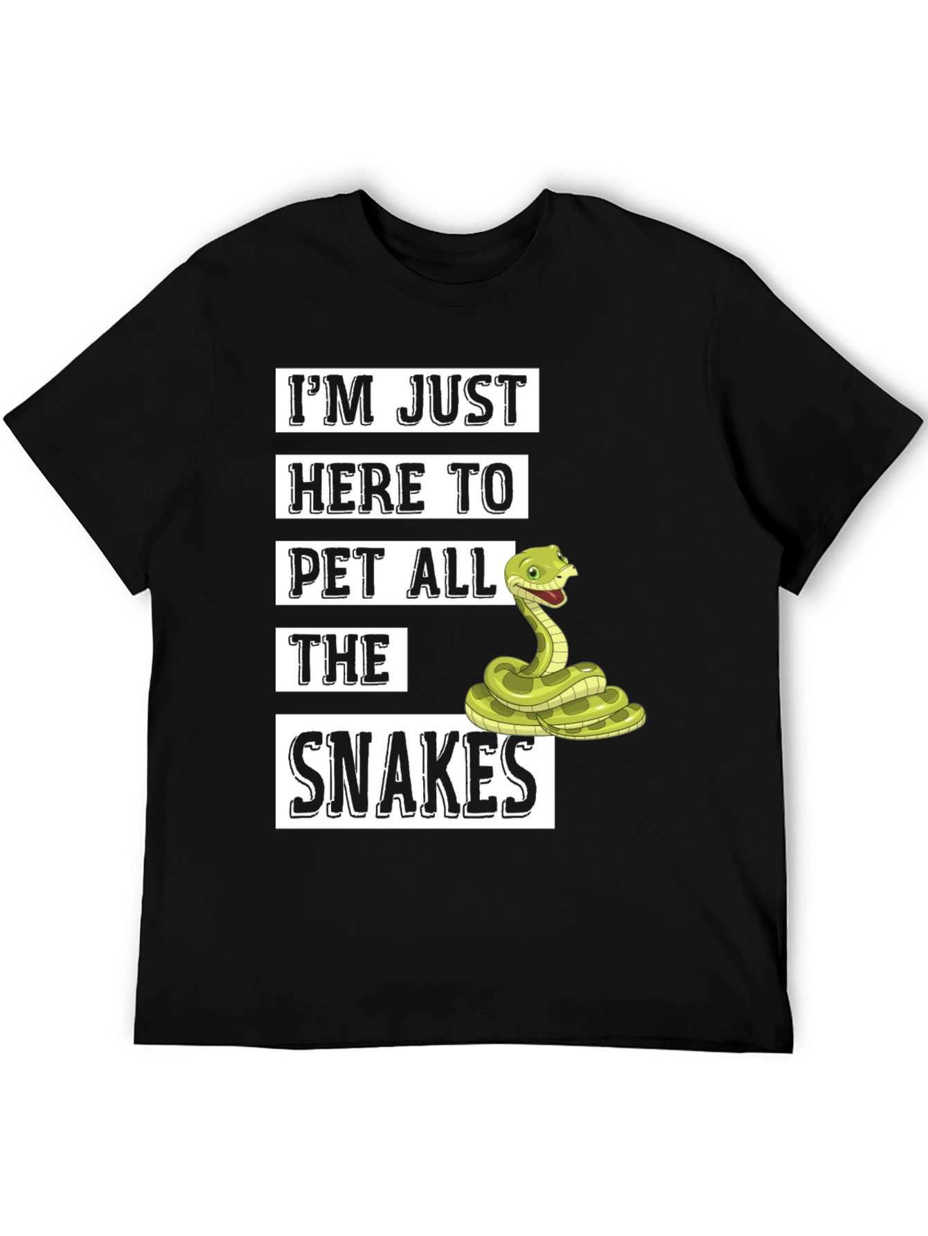 Black I'm Just Here to Pet All The Snakes T-Shirt view 5