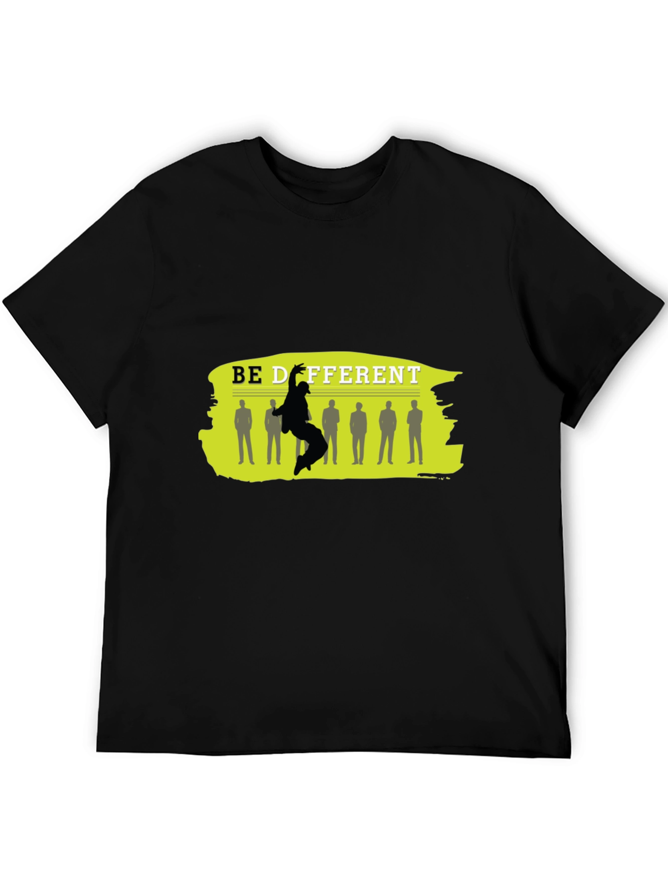 Black Be Different Black Graphic T-Shirt view 5