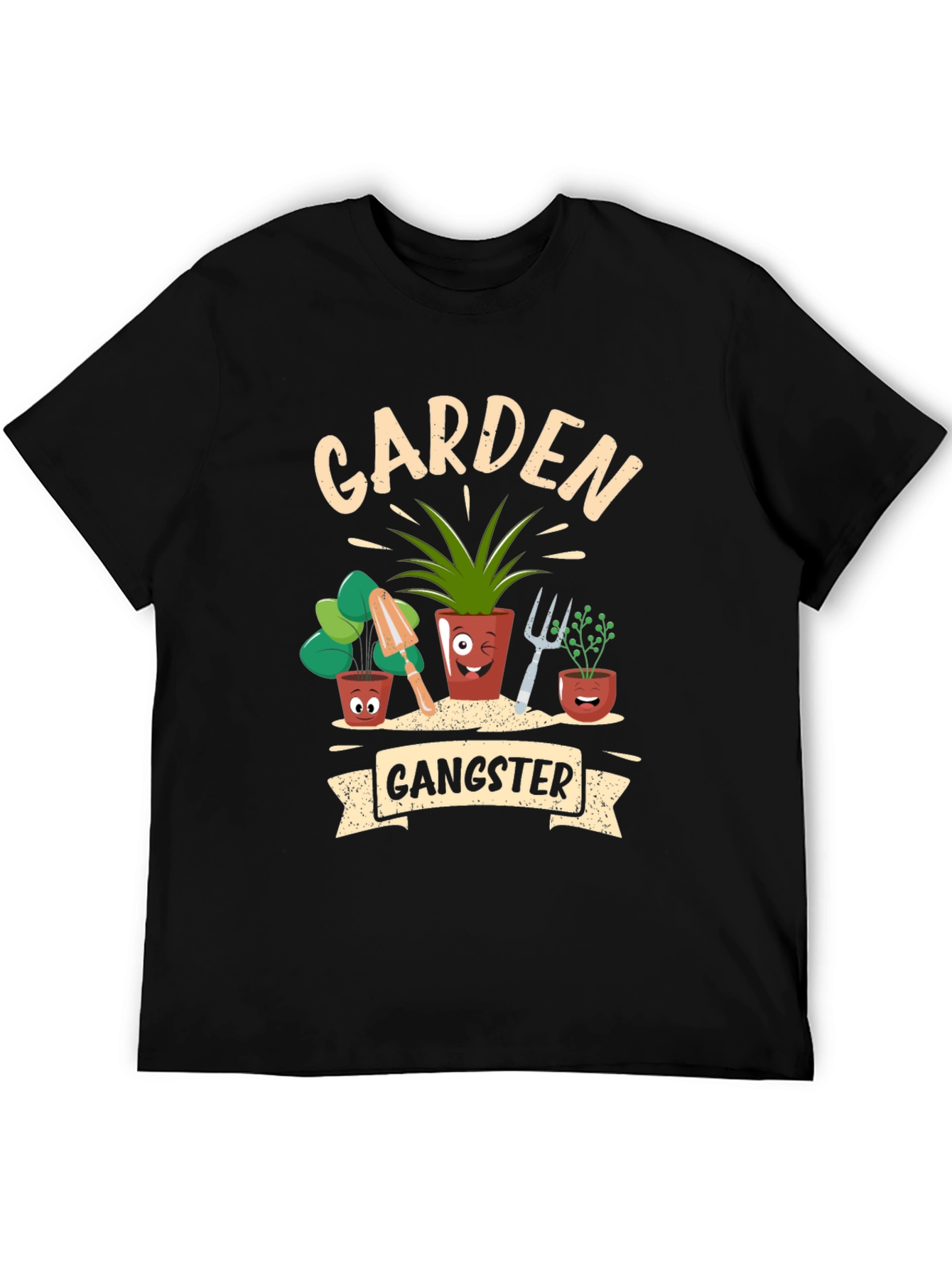 Black Garden Gangster Graphic T-Shirt view 5