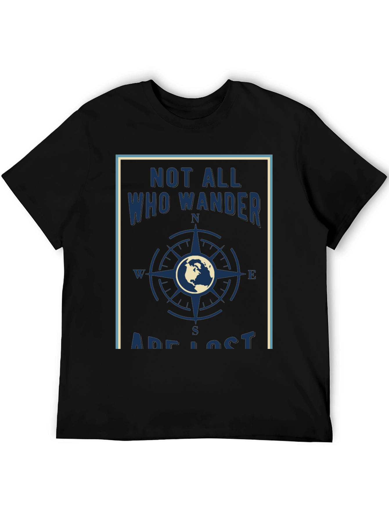 Black Wanderlust Graphic Tee - Not All Who Wander Are Lost T-Shirt view 5