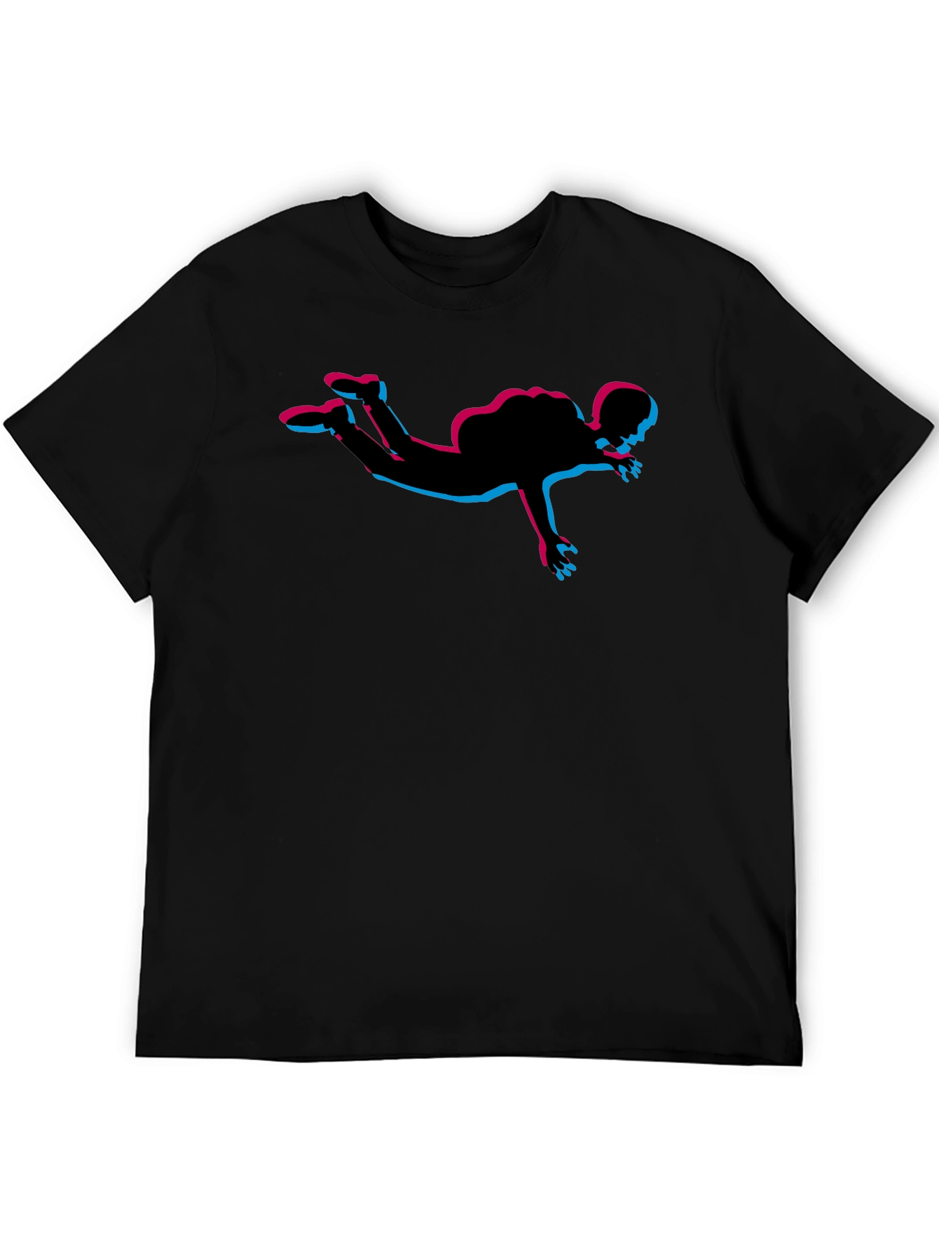 Black Skydiving Silhouette Graphic Tee - Black view 5