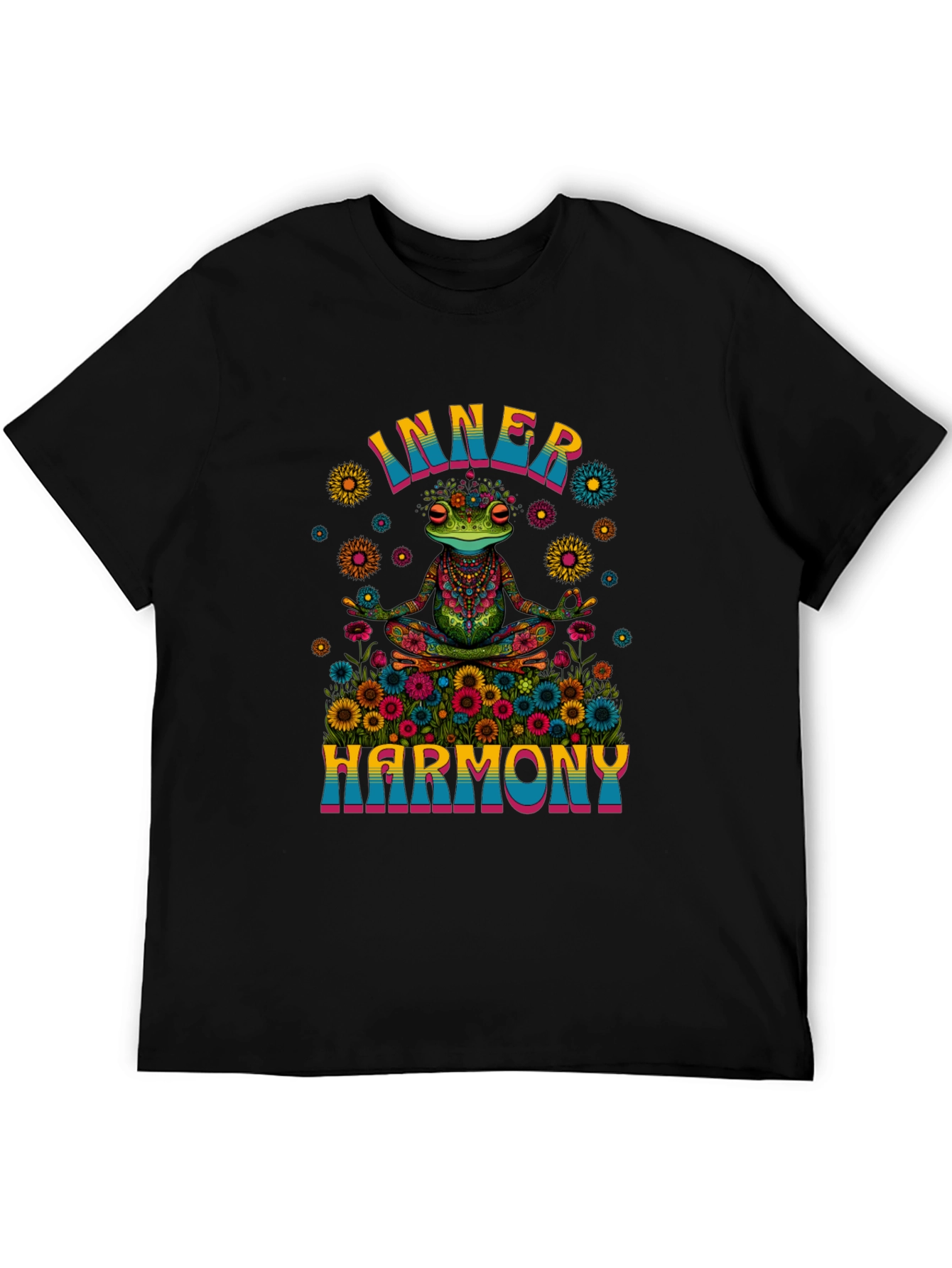 Black Inner Harmony Frog Graphic T-Shirt view 5