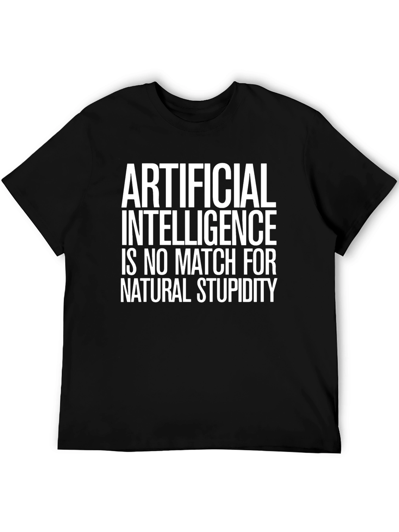 Black AI vs. Stupidity Graphic T-Shirt view 5