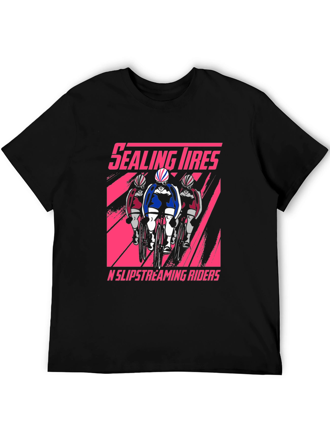 Black Sealing Tires Cycling T-Shirt - Slipstreaming Riders view 5