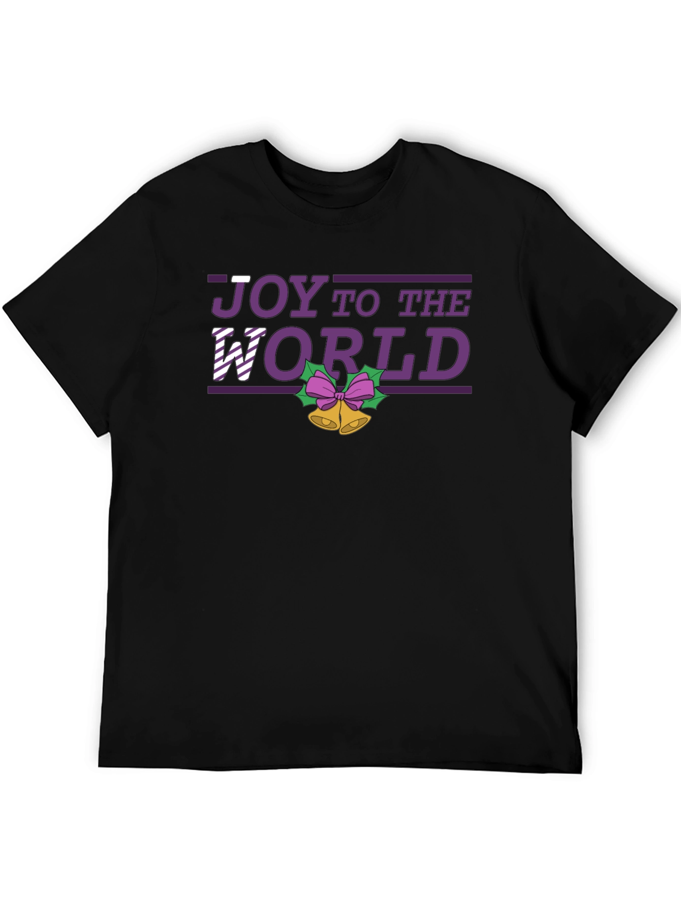 Black Joy To The World Holiday T-Shirt view 5