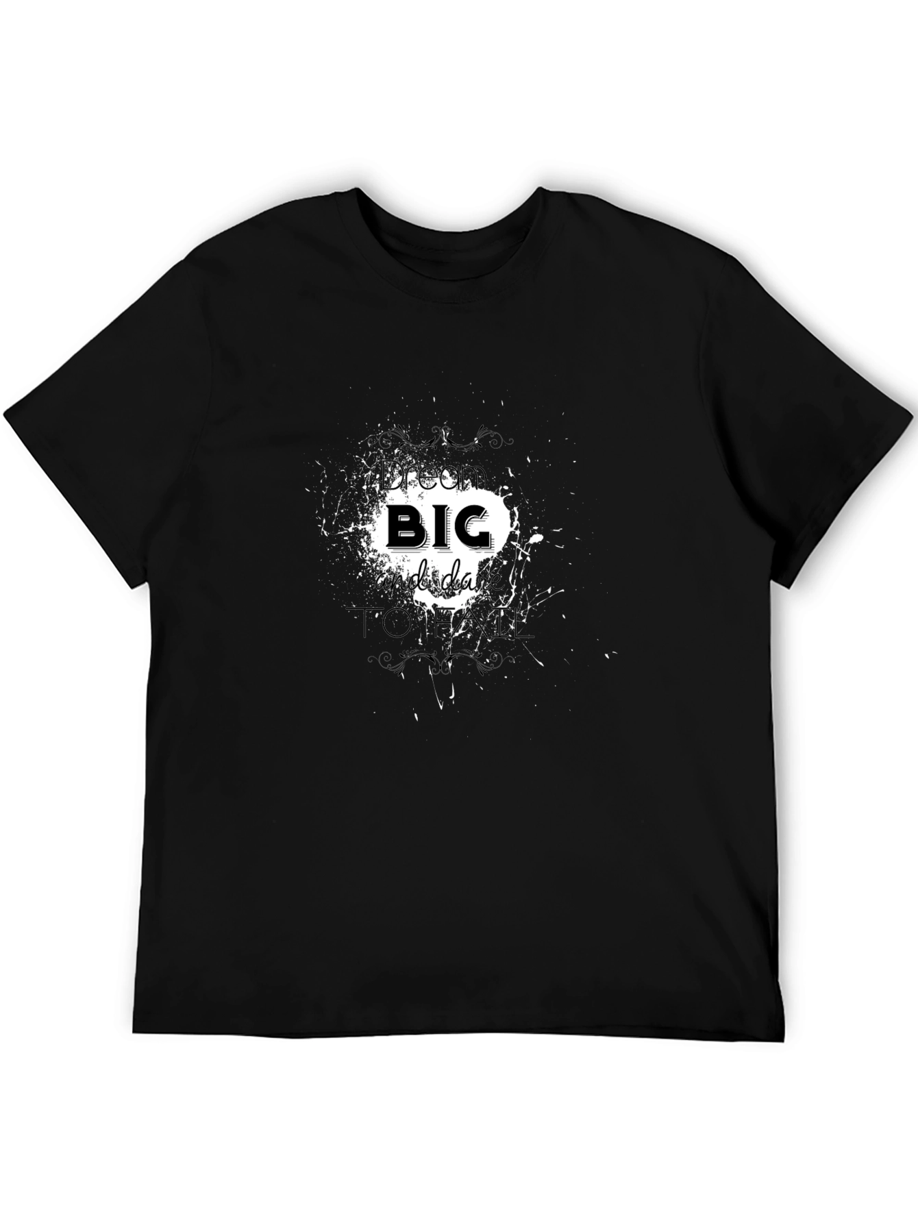 Black Bold Graphic Print Men's Black T-Shirt view 5