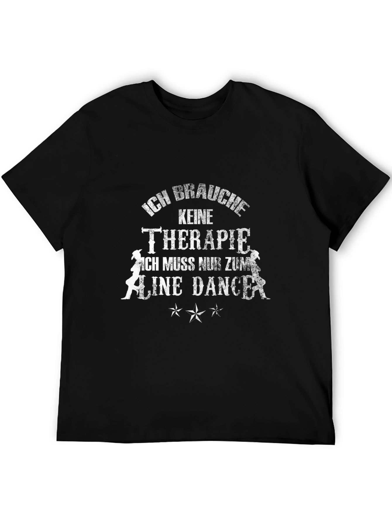 Black Line Dancer Therapy T-Shirt - Black Cotton Tee view 5