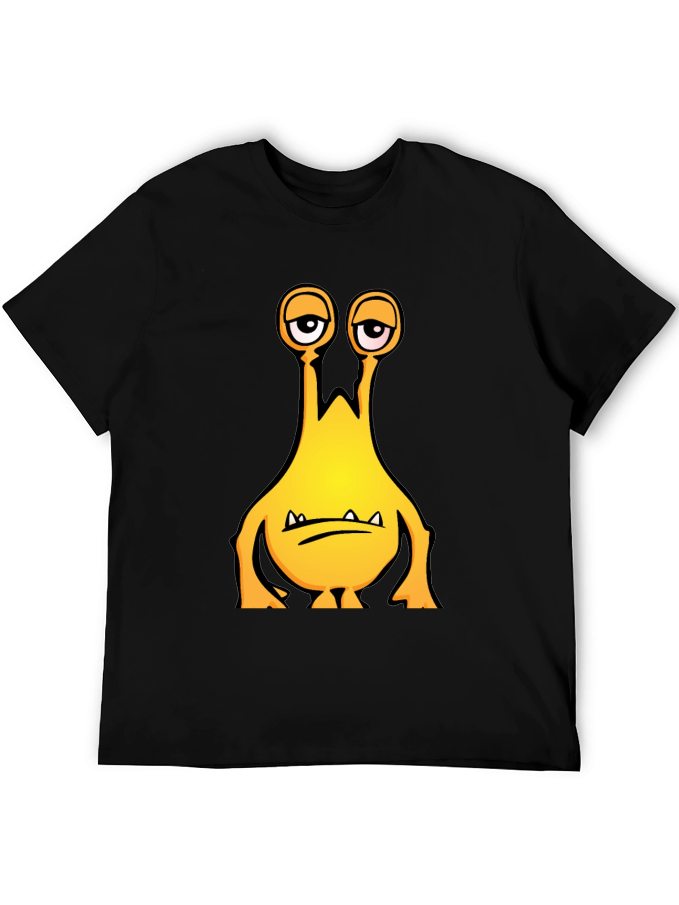 Black Funny Monster Graphic T-Shirt - Black Cotton Tee view 5