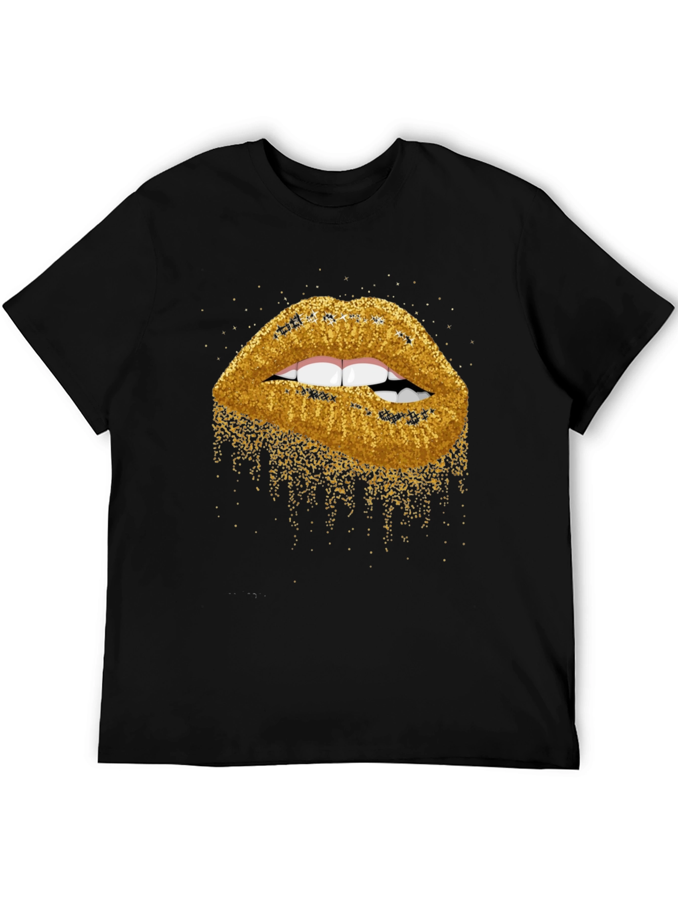 Black Glitter Lips Graphic Tee - Bold & Stylish view 5