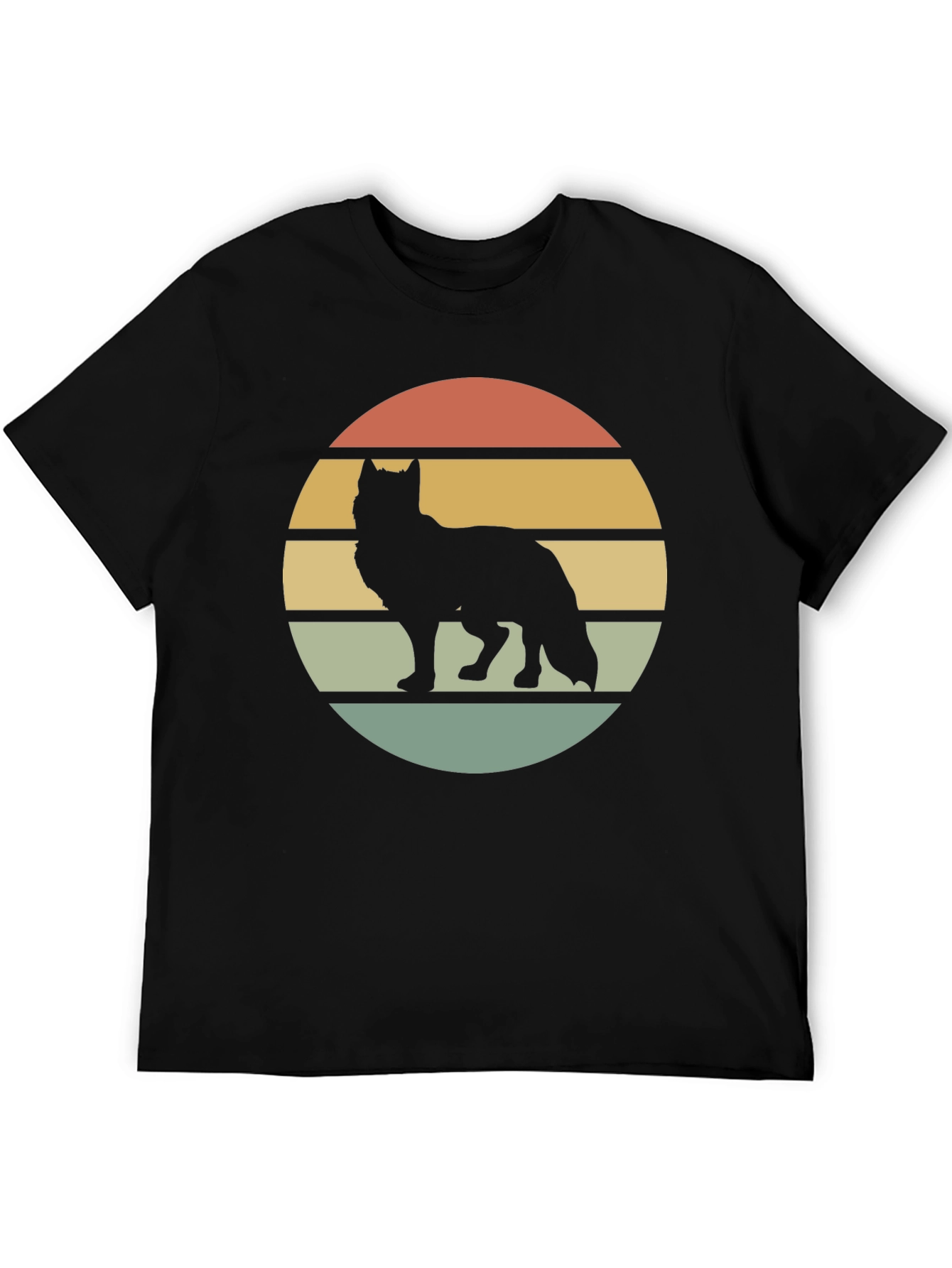 Black Wolf Silhouette Sunset Tee view 5