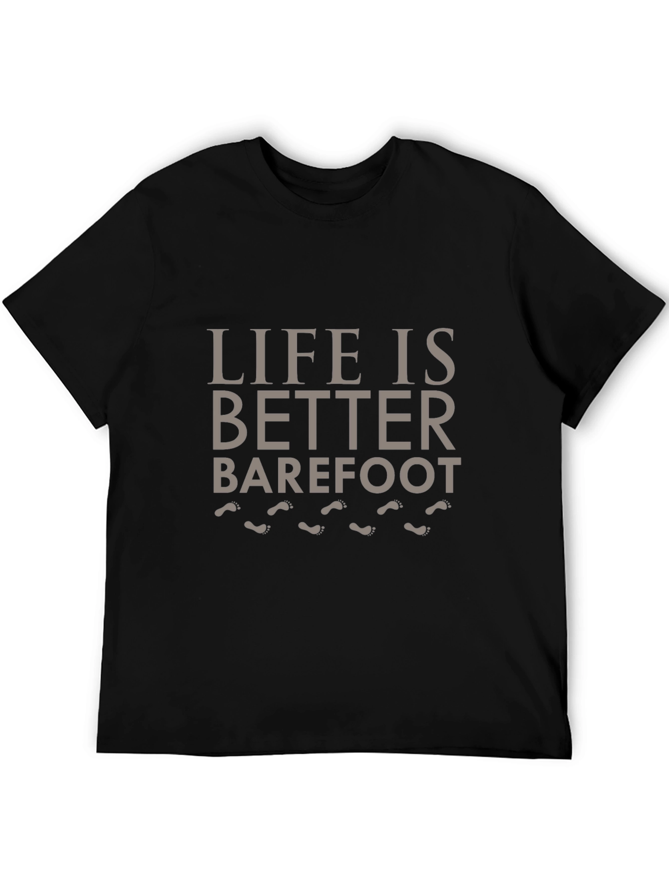 Black Life is Better Barefoot Graphic Tee - Black view 5