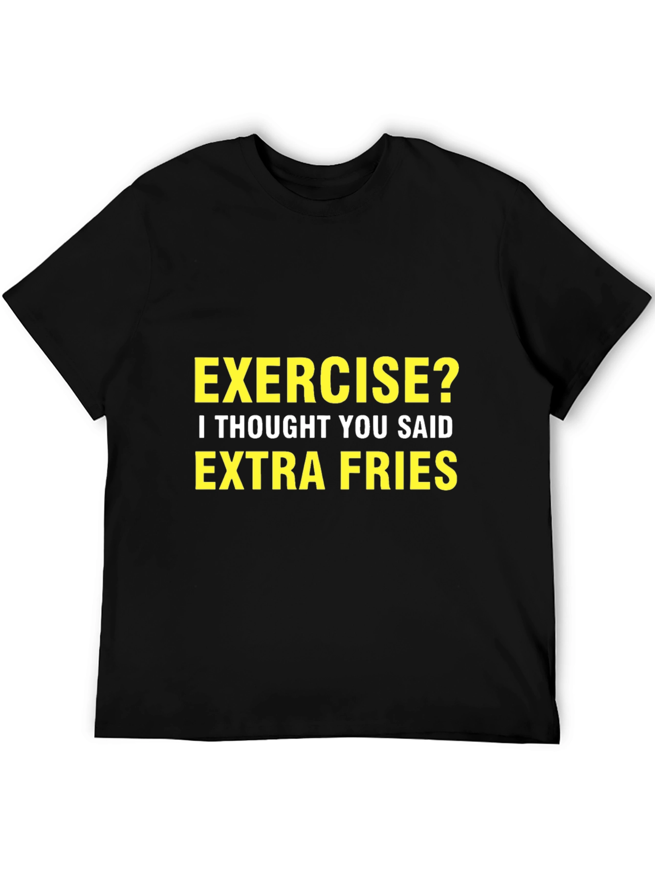 Black Exercise? Extra Fries Black Graphic Tee view 5