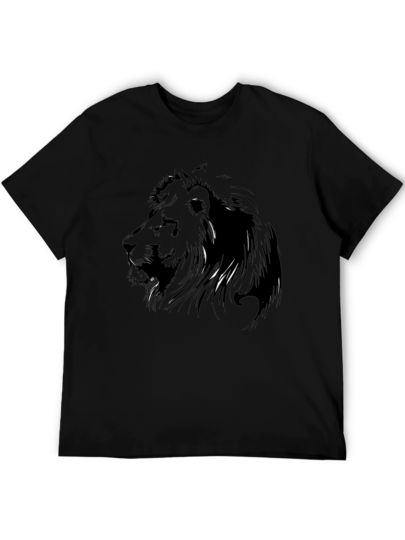 Black Lion Graphic T-Shirt - Men's Black Tee view 5