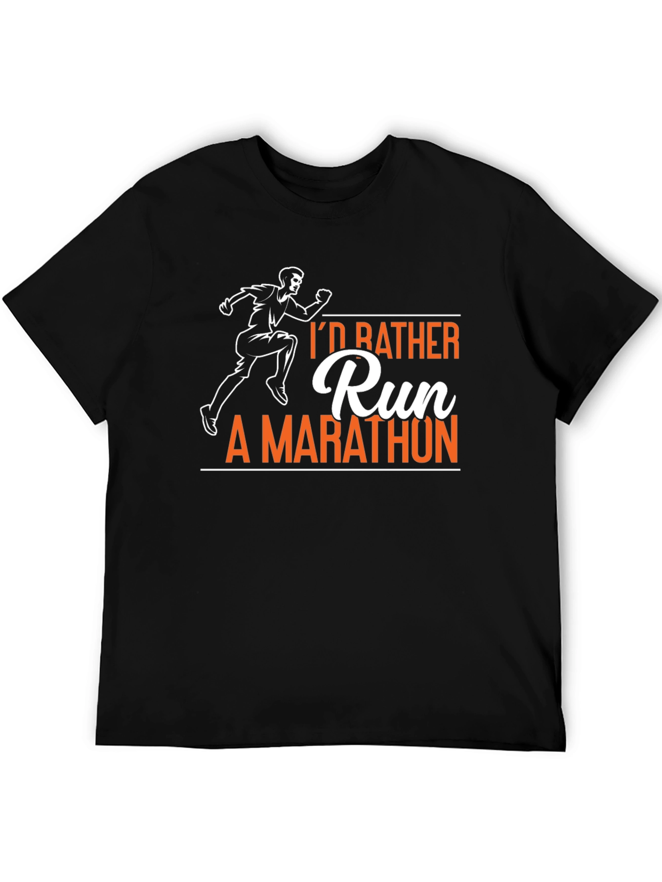 Black I'd Rather Run A Marathon T-Shirt view 5