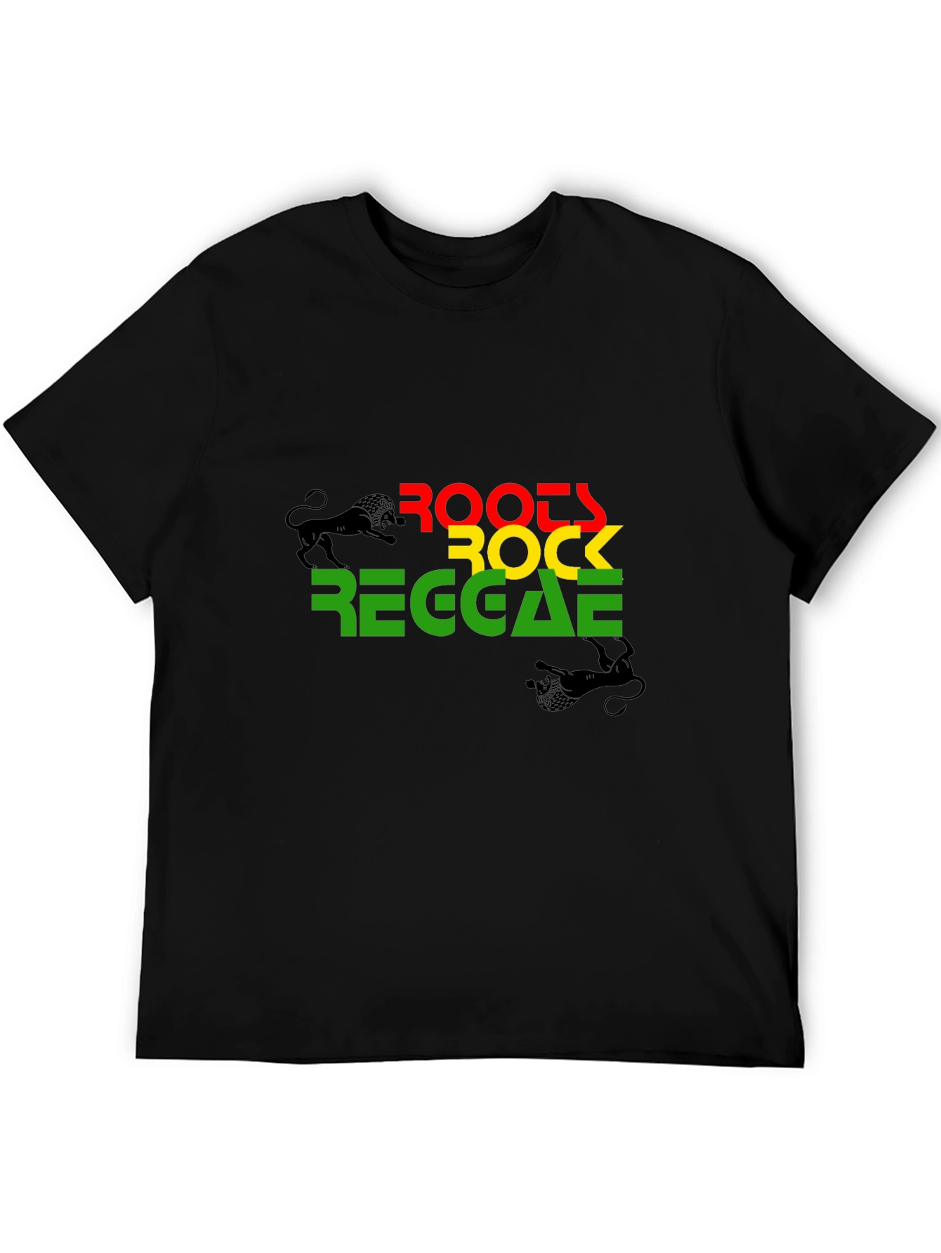 Black Roots Rock Reggae Graphic T-Shirt view 5