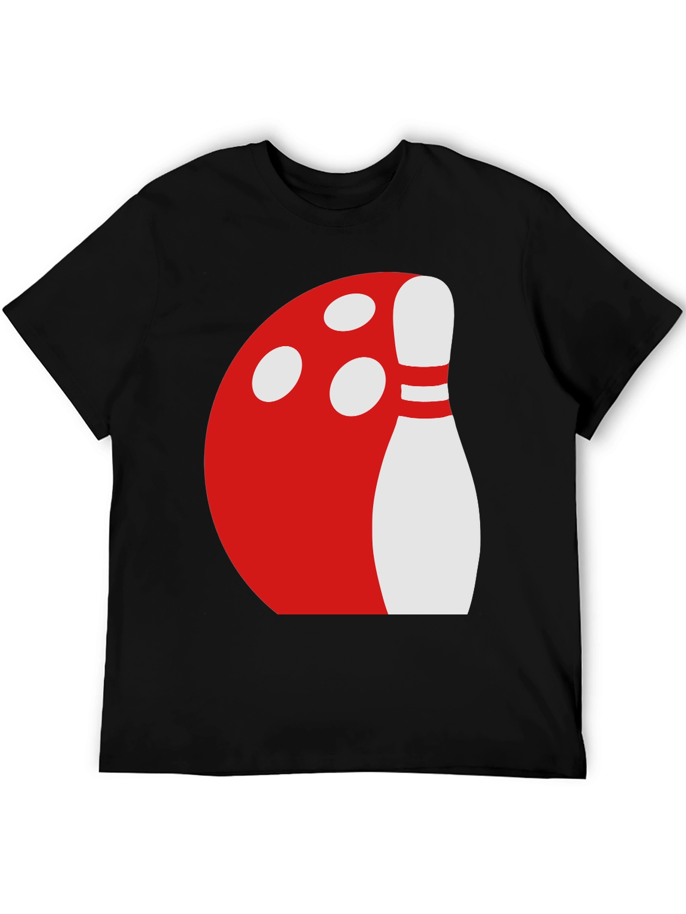 Black Bowling Ball & Pin Graphic Tee - Black view 5