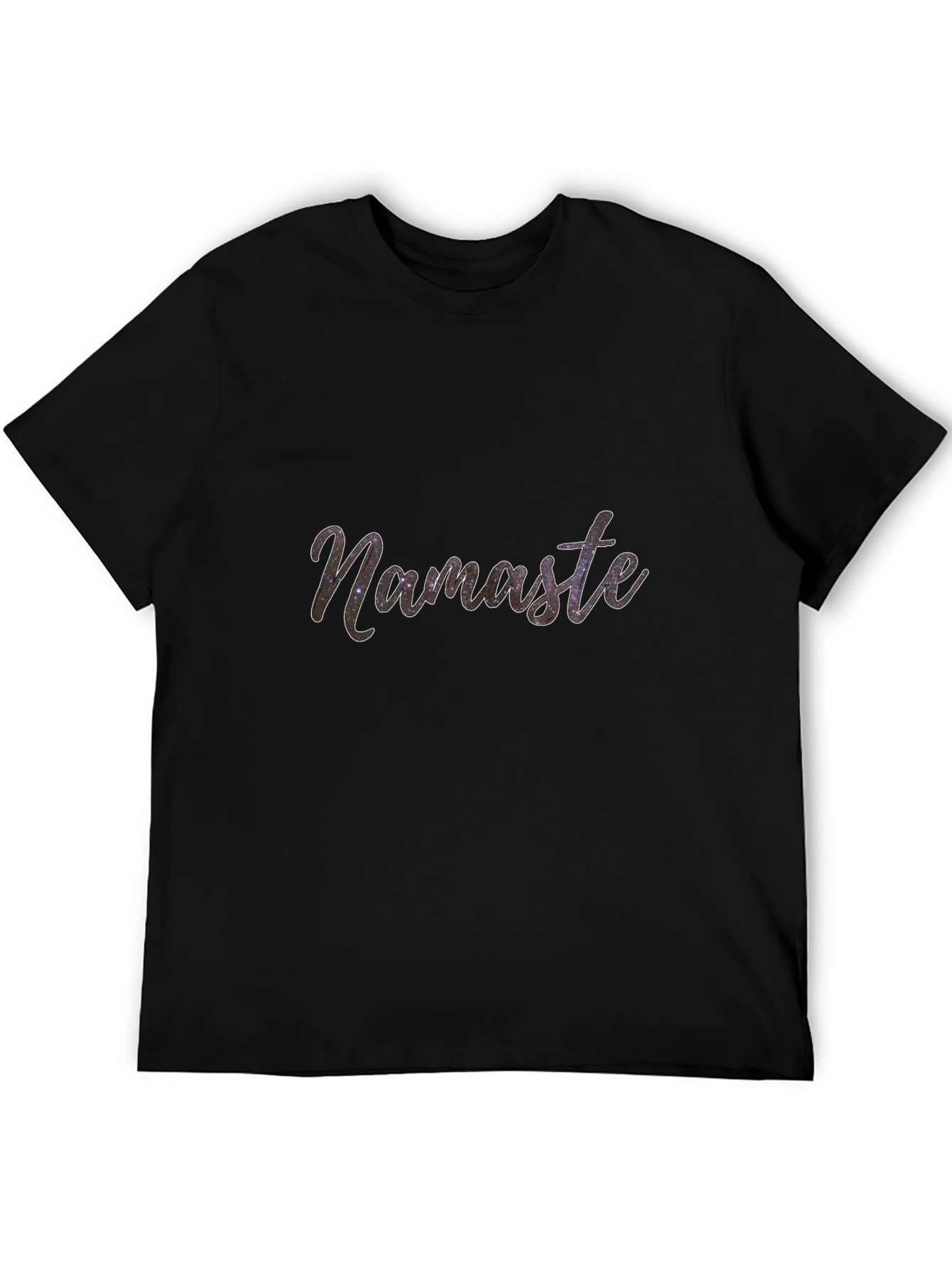 Black Namaste Galaxy Print Black T-Shirt view 5
