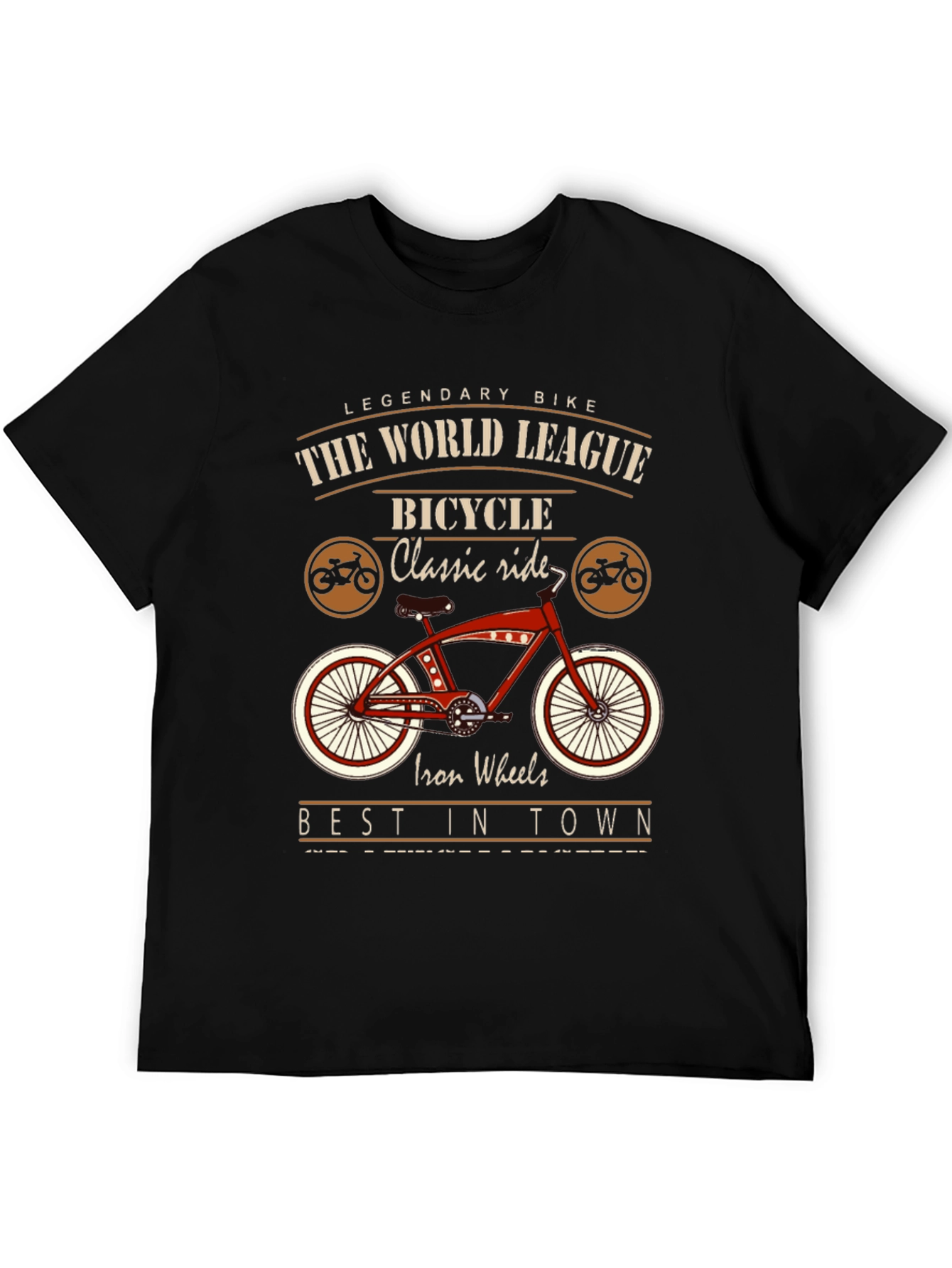 Black Vintage Bicycle T-Shirt: Classic Ride view 5