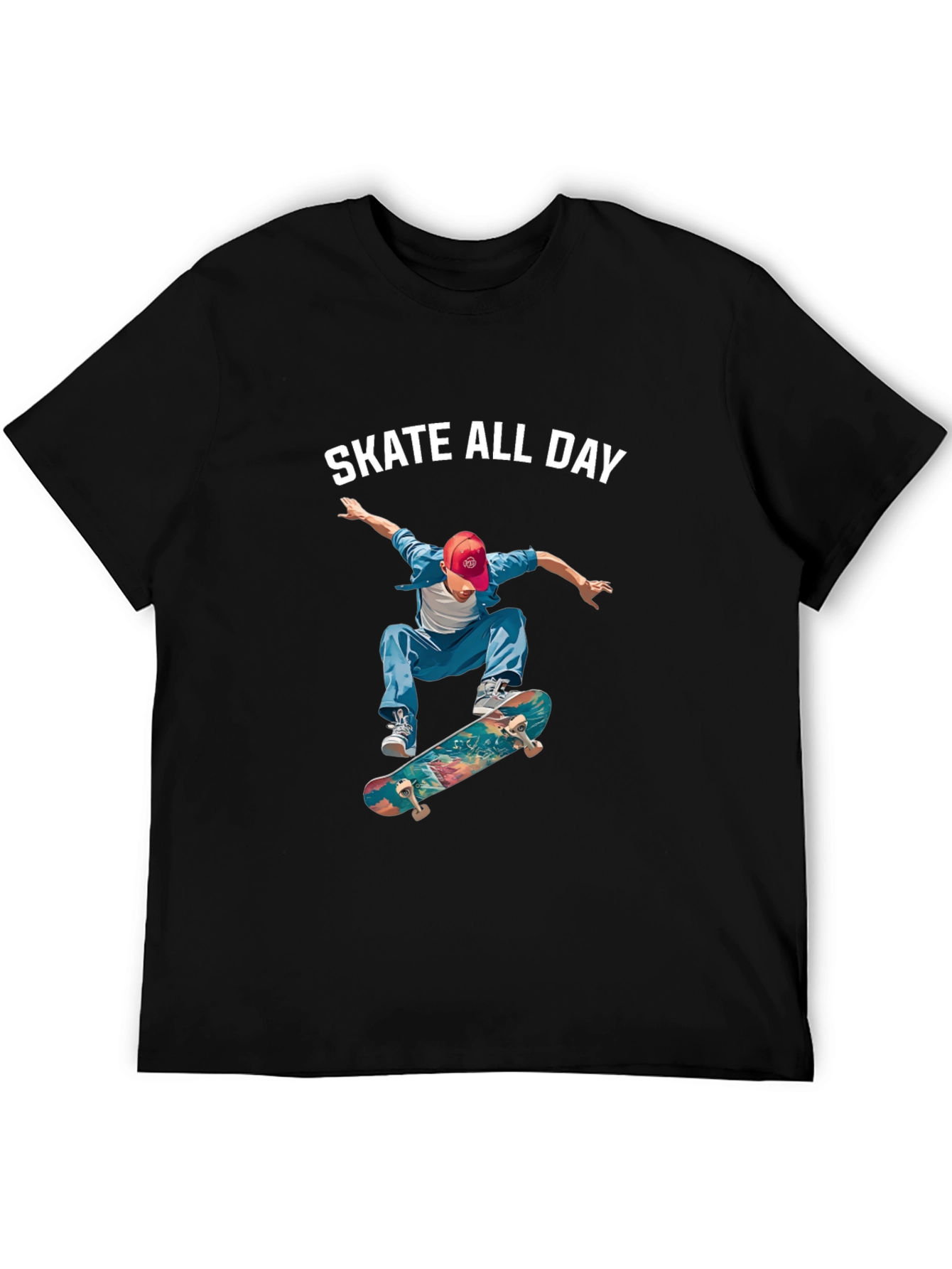Black Skate All Day Graphic Tee - Black view 5
