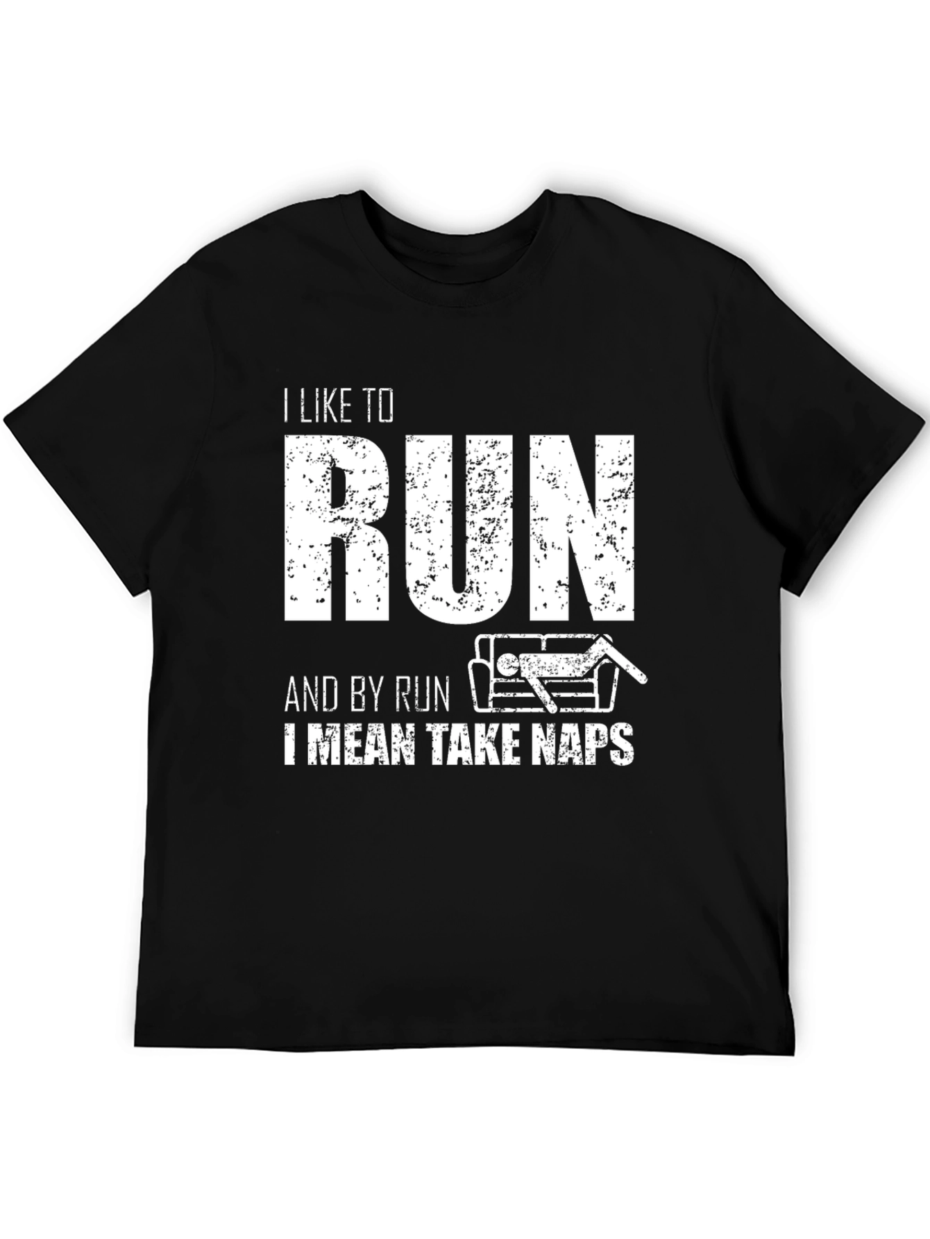 Black Funny Running Naps T-Shirt I Like To Run view 5