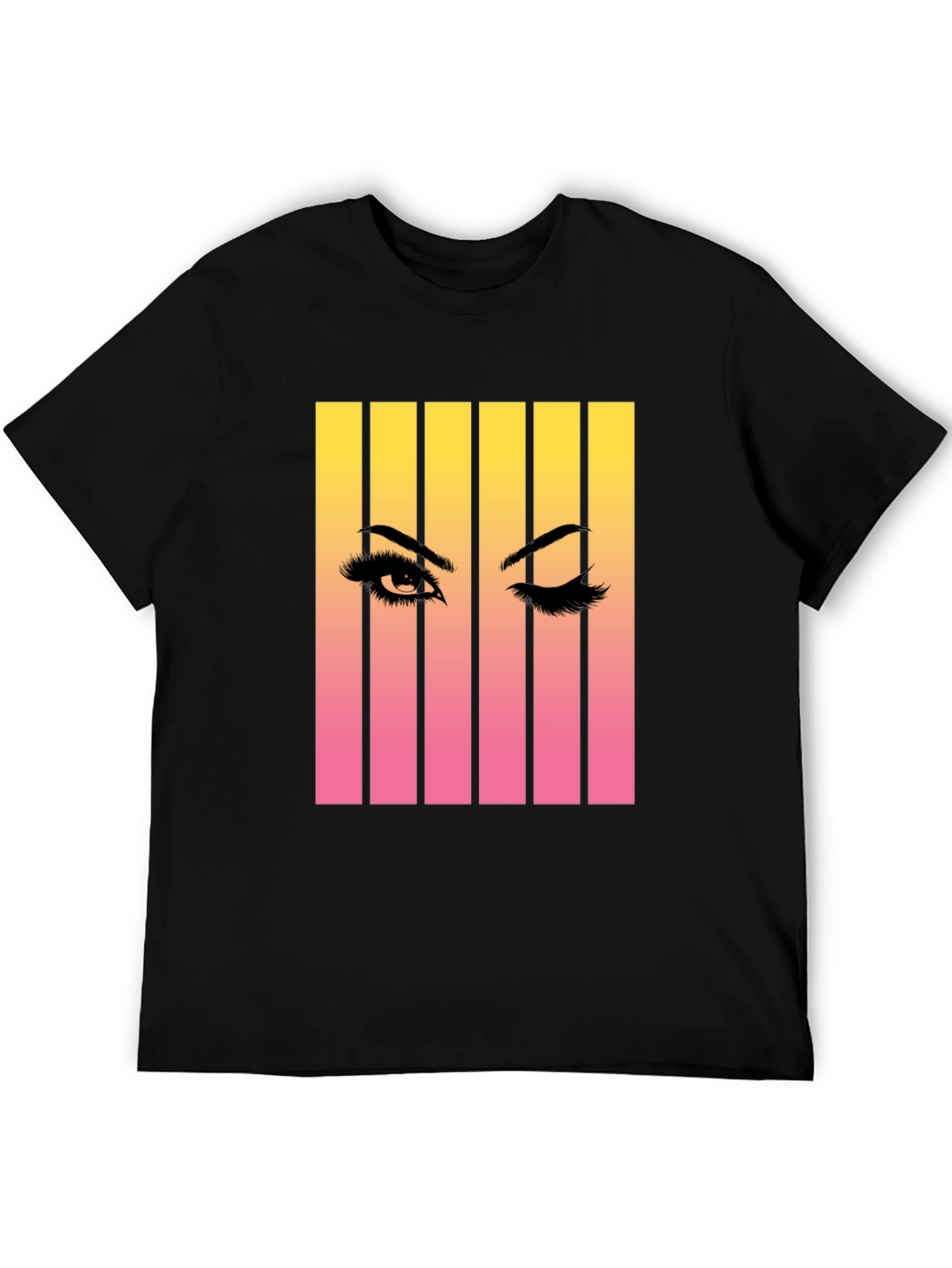 Black Eye Wink Graphic Tee - Retro Style Unisex T-Shirt view 5