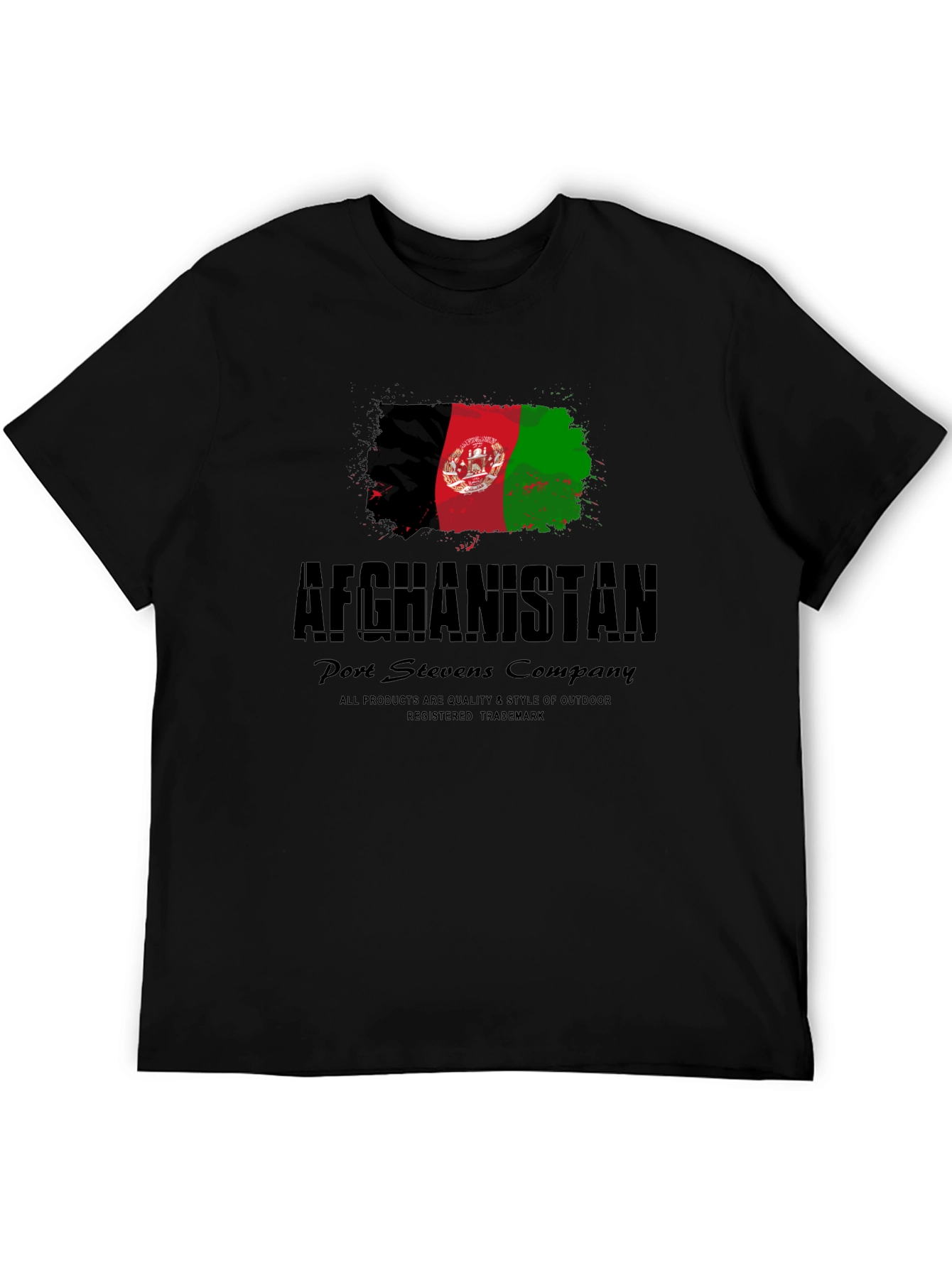 Black Afghanistan Flag T-Shirt - Port Stevens Company view 5