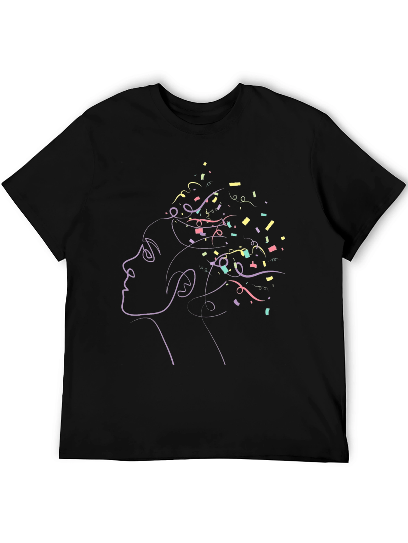 Black Abstract Woman Tee - Modern Graphic T-Shirt view 5