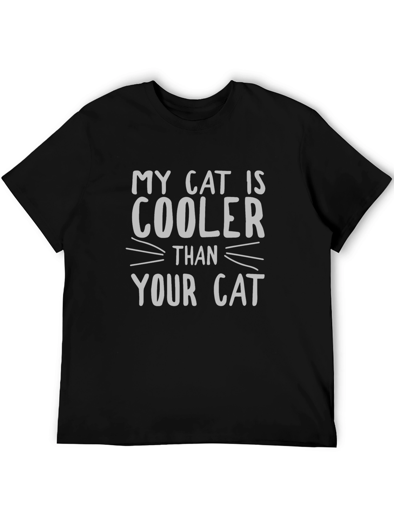 Black My Cat Is Cooler Than Your Cat Graphic T-Shirt view 5