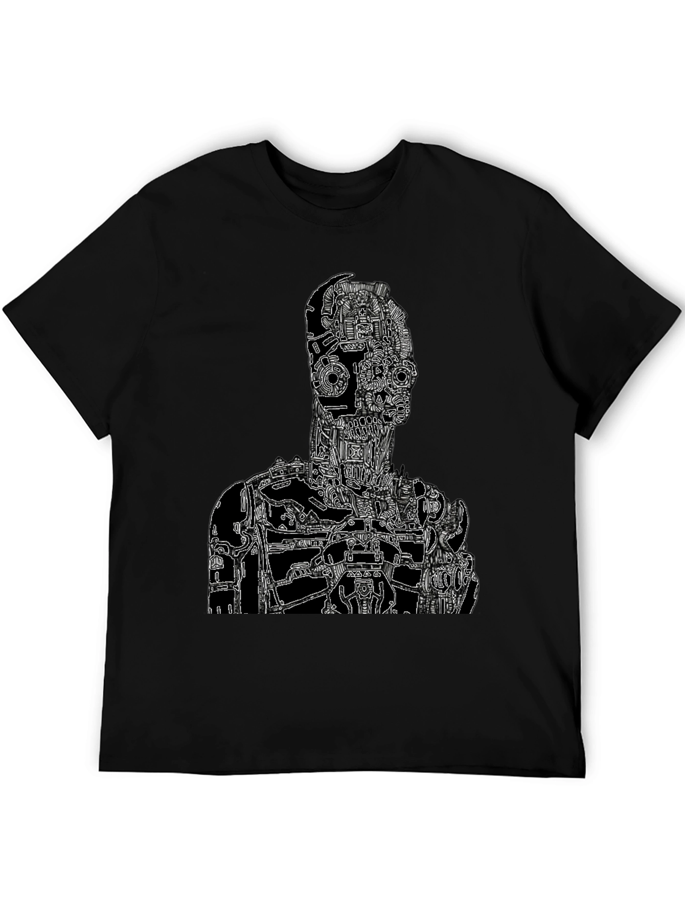 Black Robotic Anatomy Graphic Tee - Black view 5
