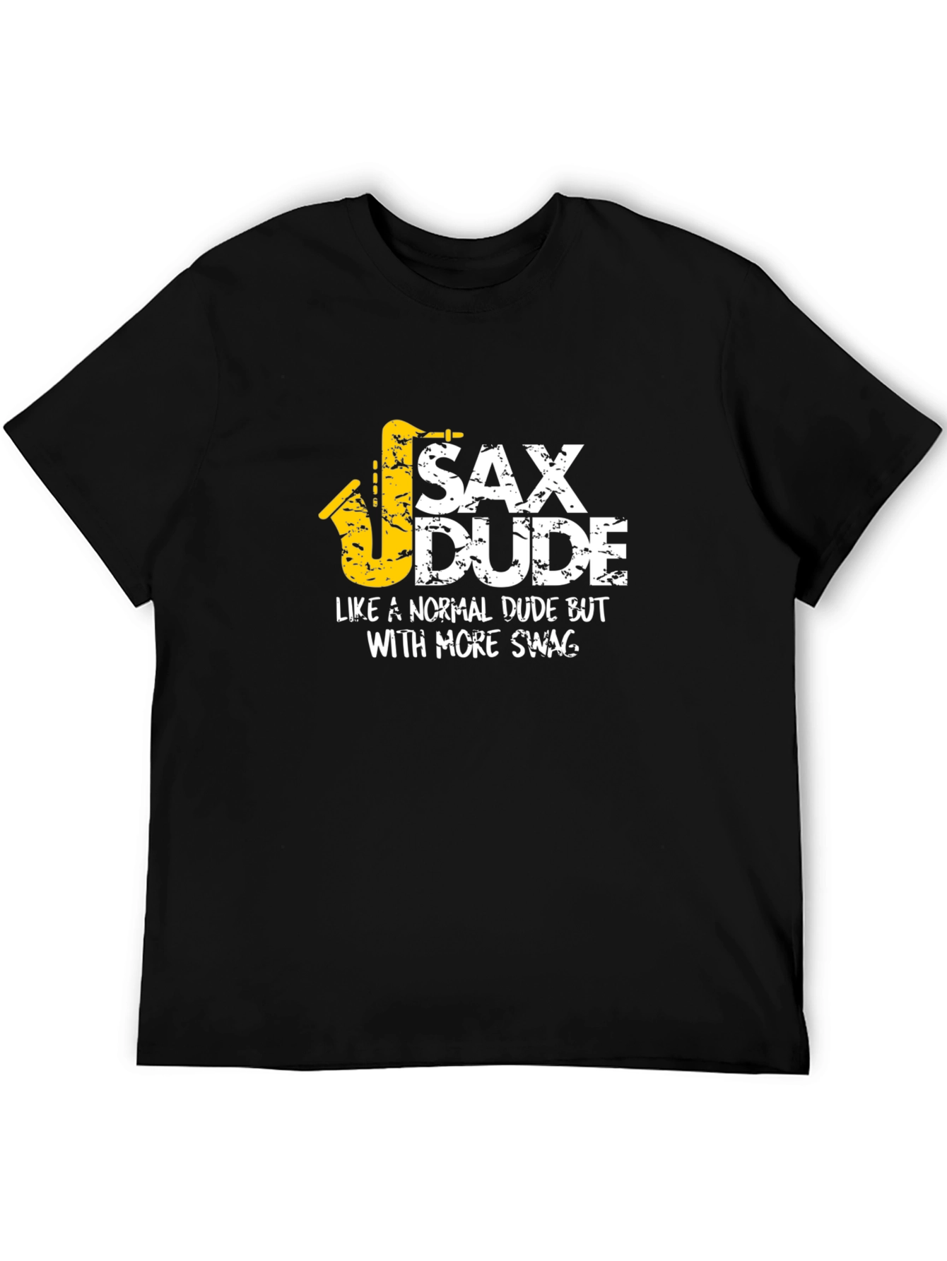 Black Sax Dude Graphic T-Shirt - Musician Humor view 5