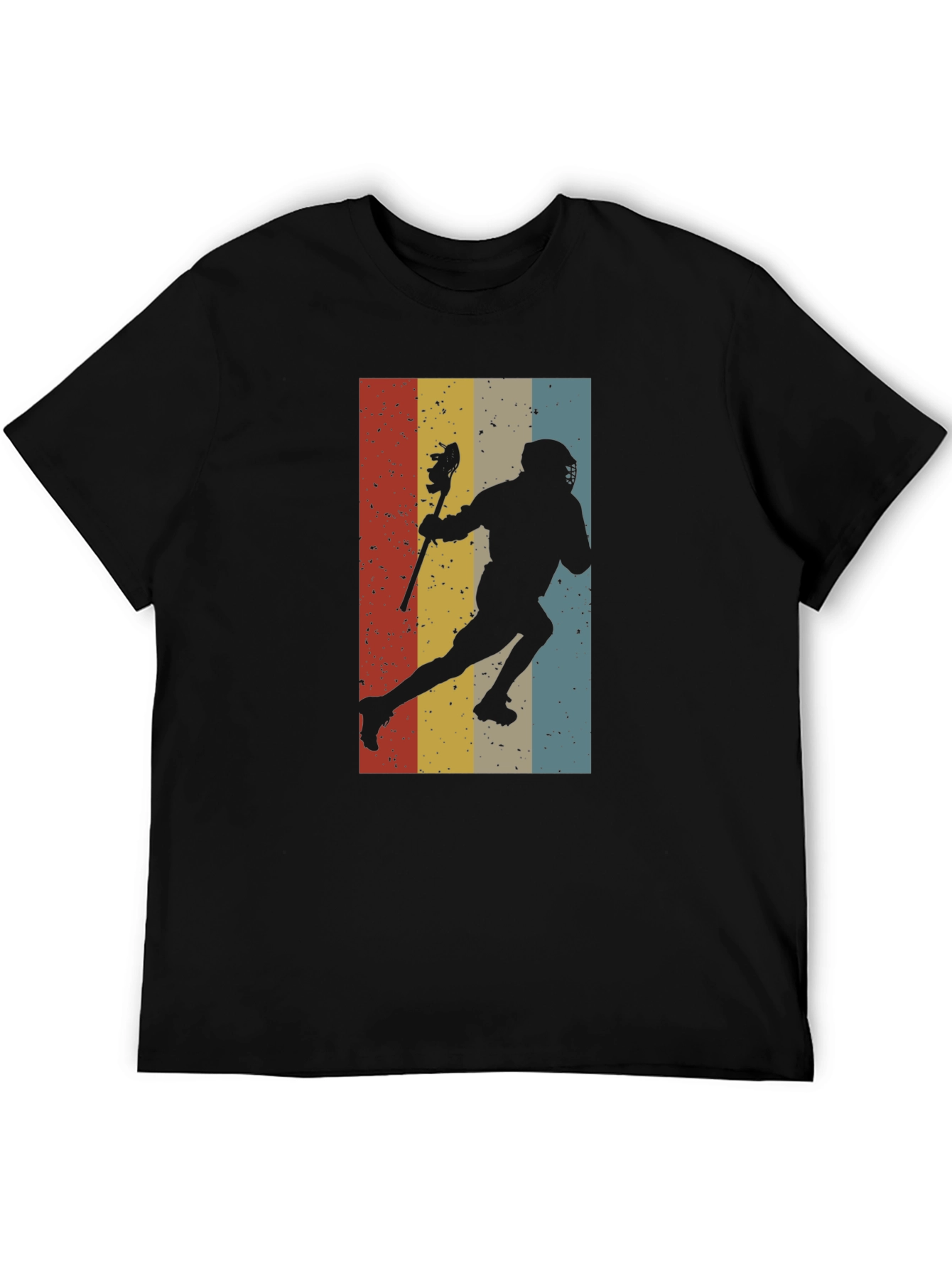 Black Vintage Lacrosse Player Graphic Tee view 5