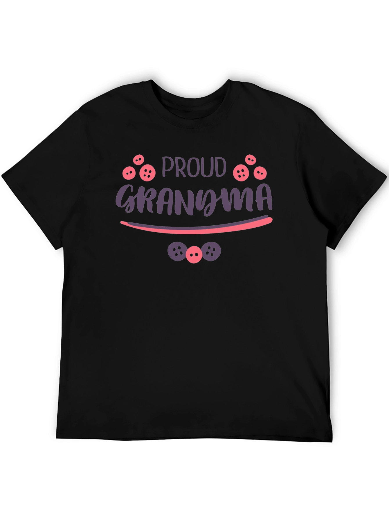 Black Proud Grandma Graphic T-Shirt - Black view 5
