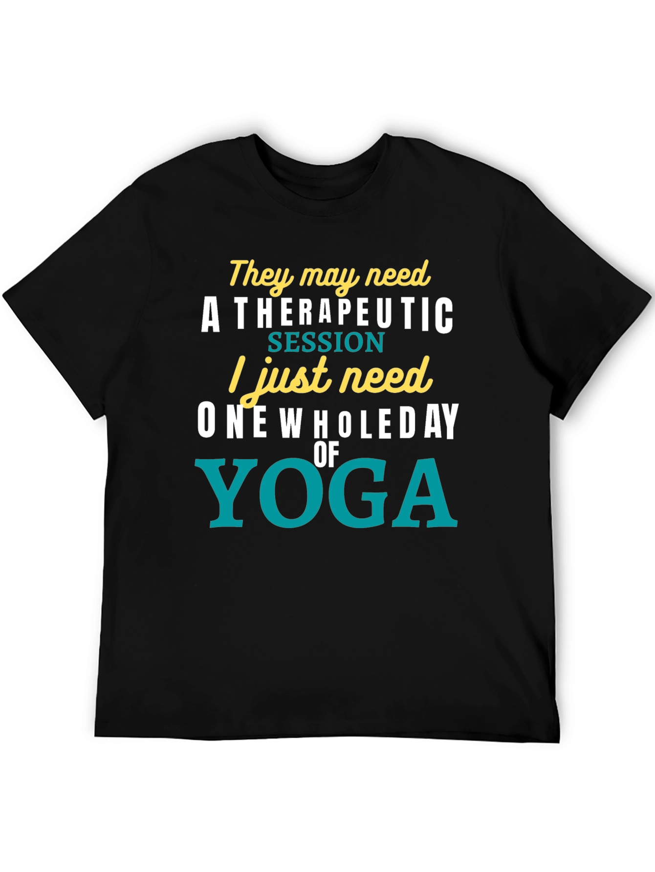 Black Yoga Lover's T-Shirt: One Whole Day of Relaxation view 5