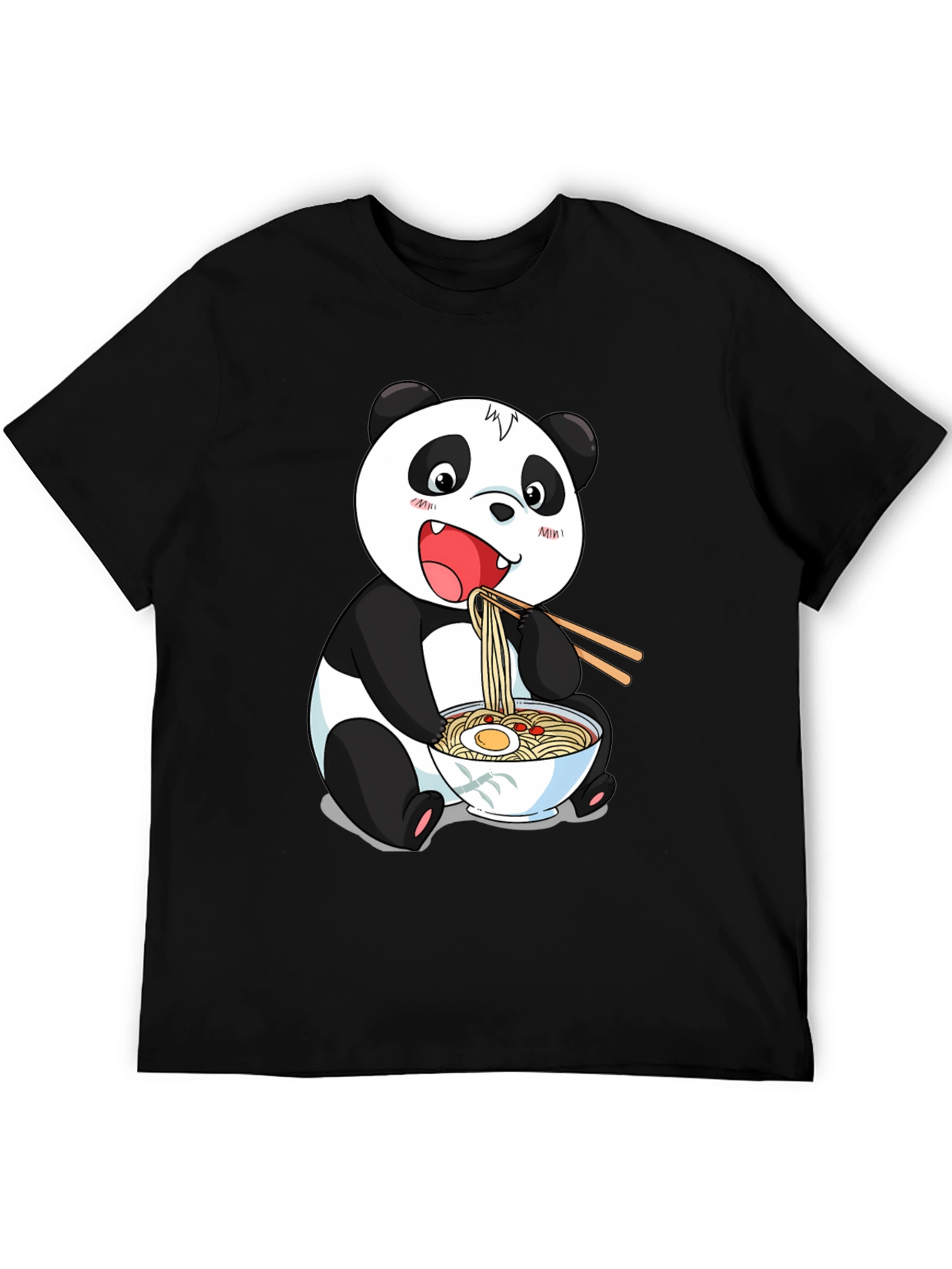 Black Panda Ramen Graphic Tee - Cute Cartoon Style view 5