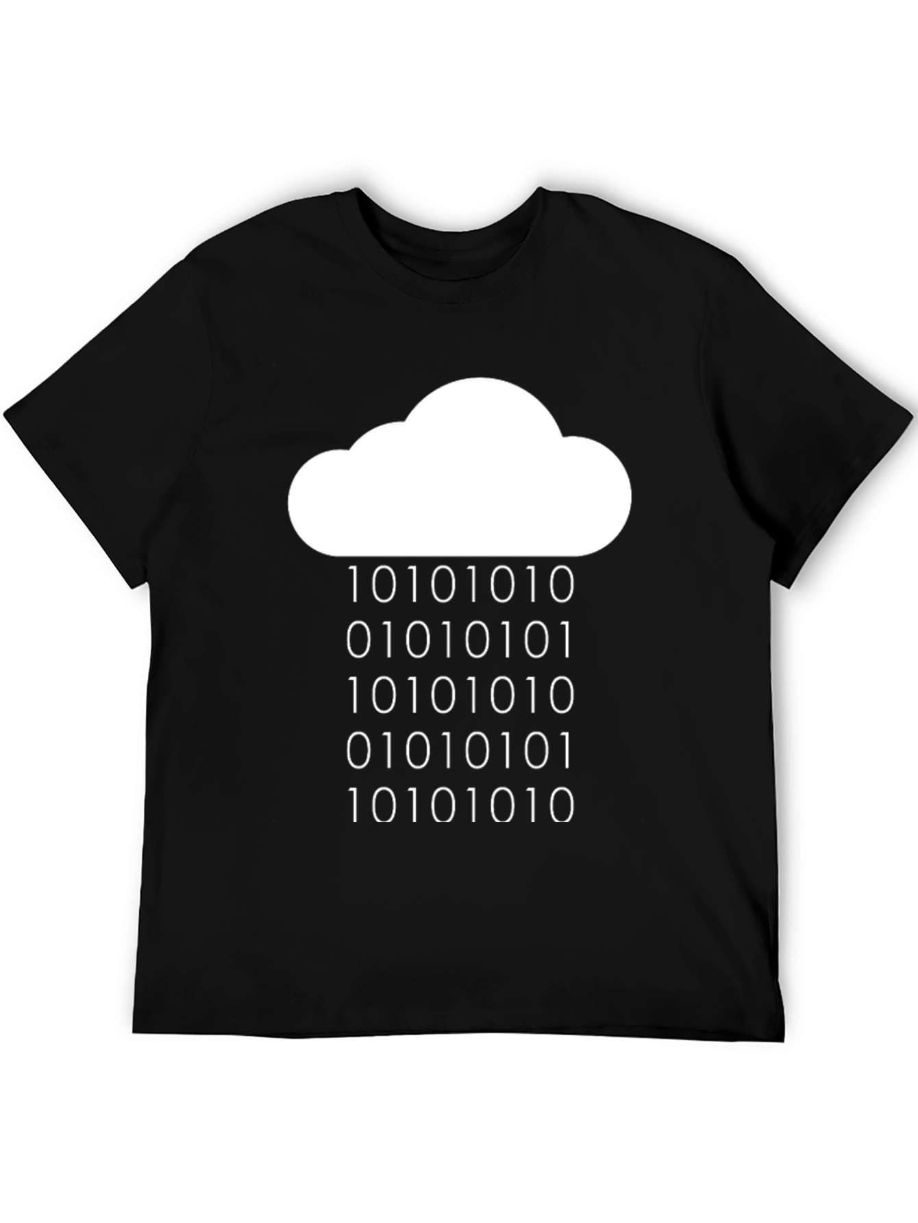 Black Cloud Binary Code T-Shirt - Geeky & Stylish view 5
