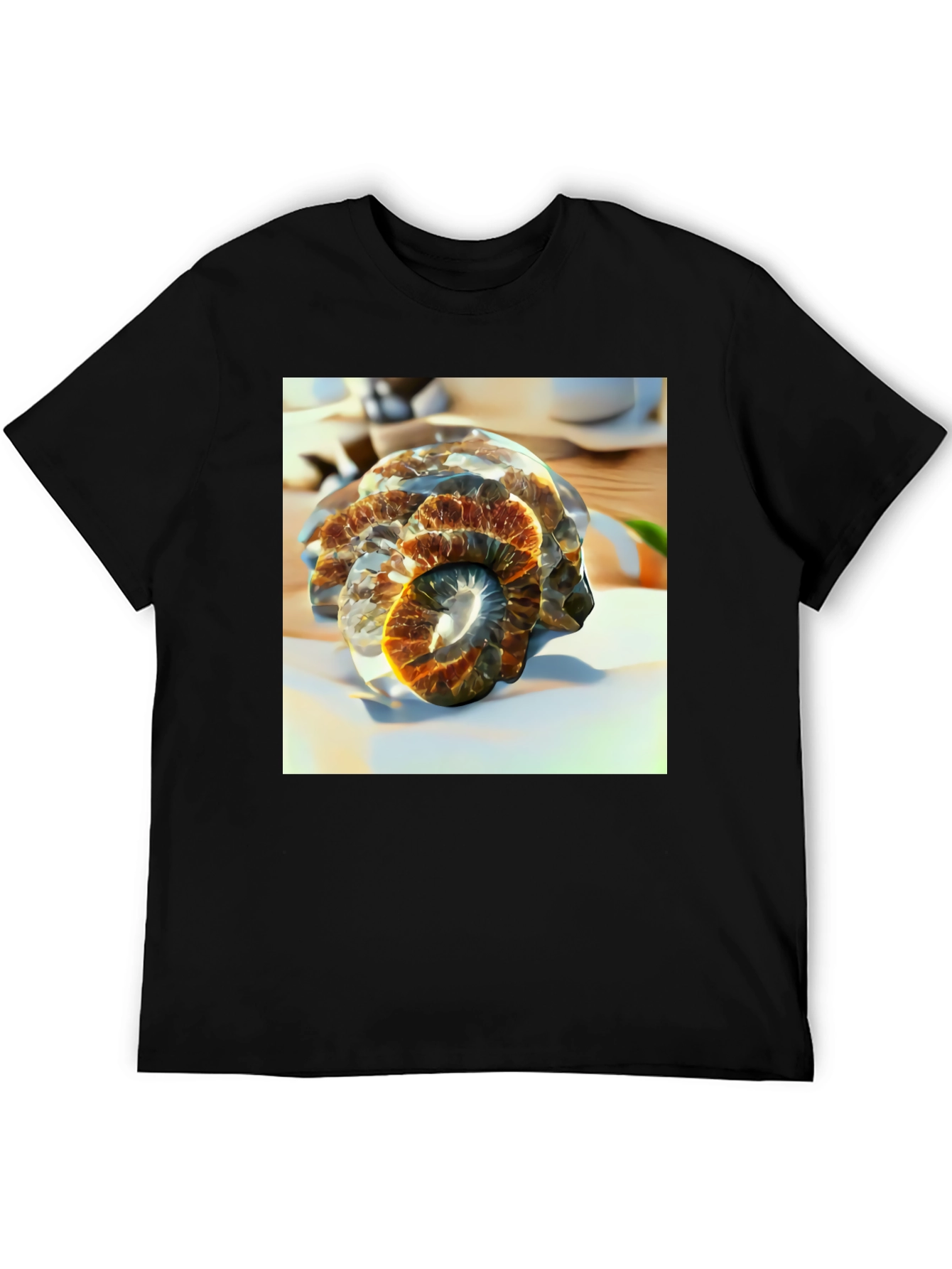 Black Spiral Fossil Graphic Tee - Unique Design, Soft Cotton view 5