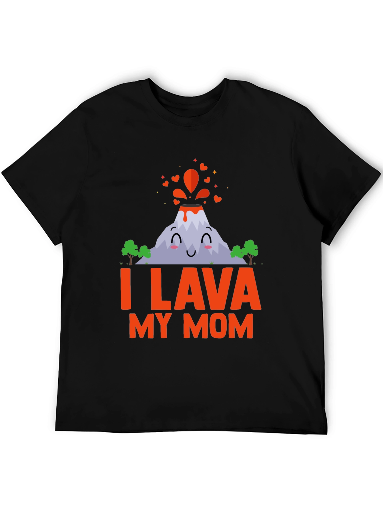 Black I Lava My Mom T-Shirt - Cute Volcano Design view 5