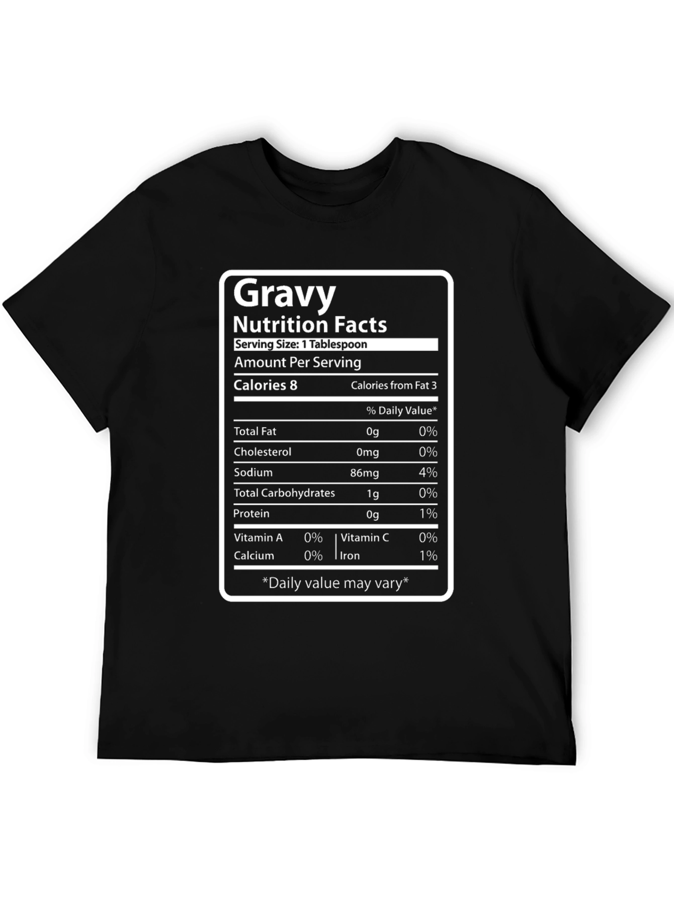 Black Gravy Nutrition Facts T-Shirt view 5