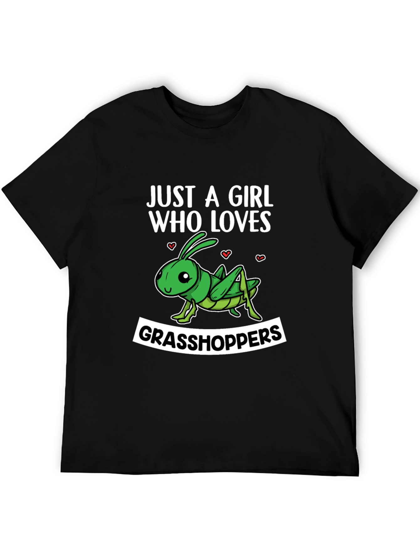 Black Grasshopper Lover T-Shirt - Just A Girl Who Loves view 5