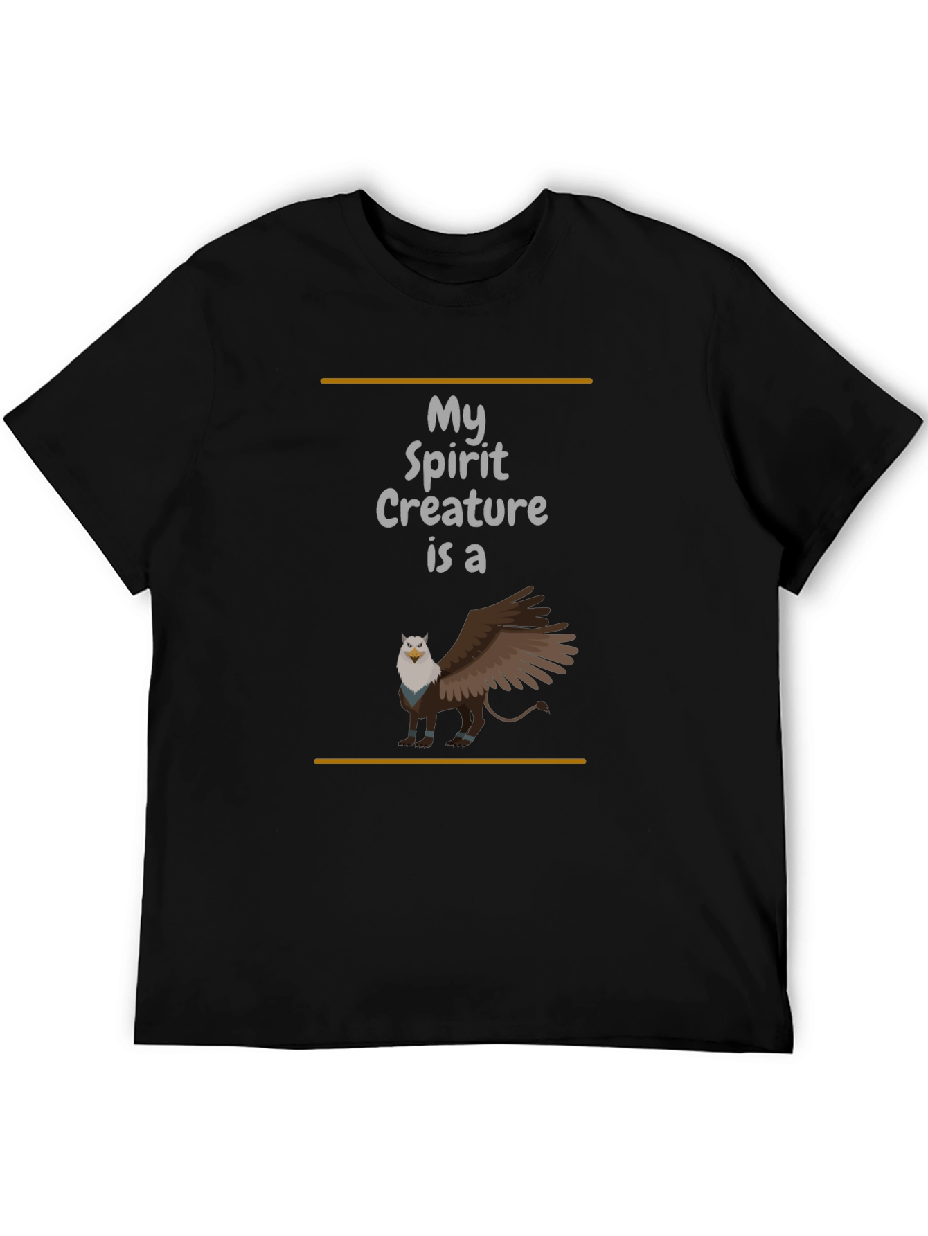 Black My Spirit Creature Gryphon Graphic T-Shirt view 5