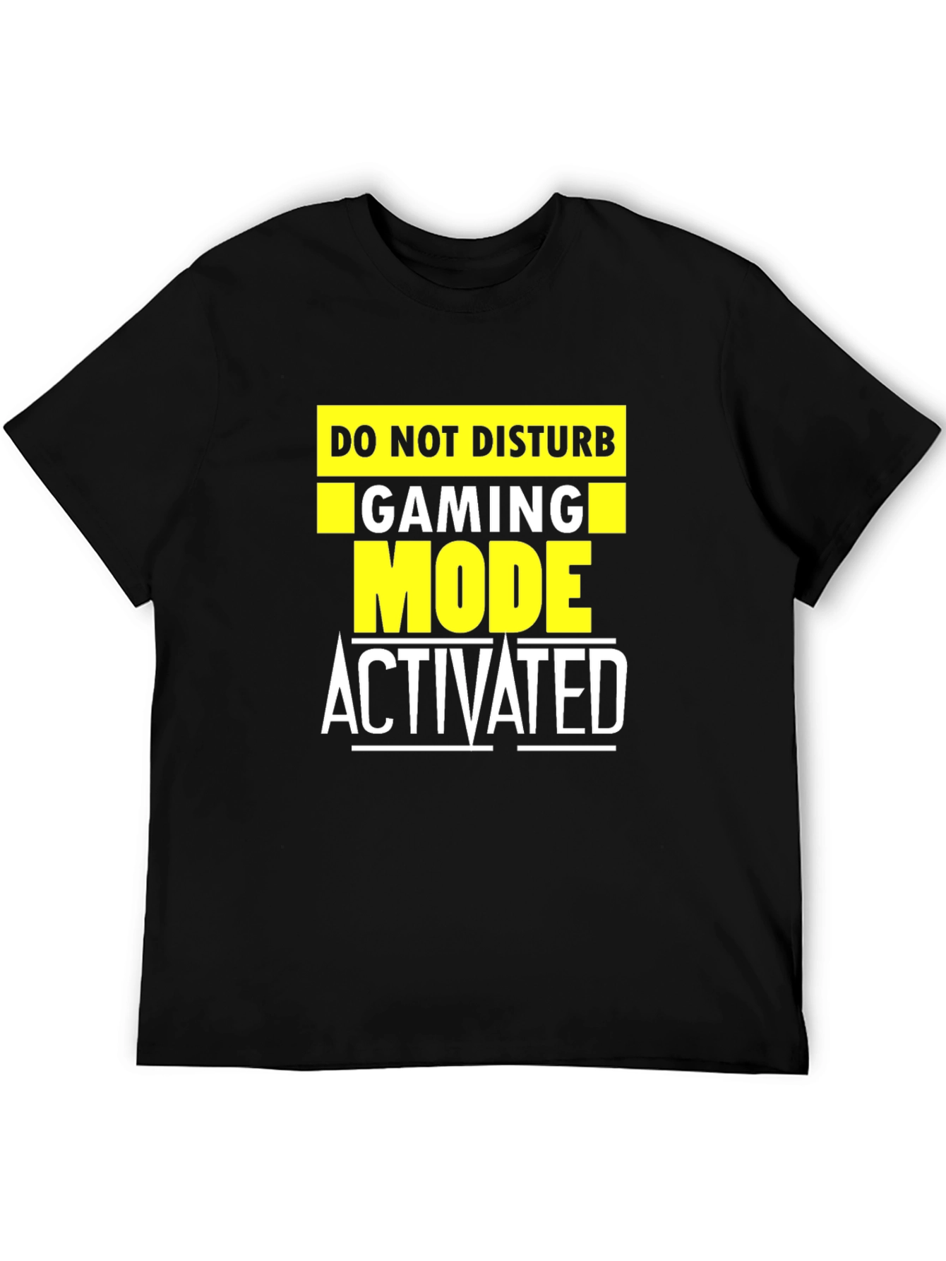 Black Gaming Mode Activated Black T-Shirt view 5