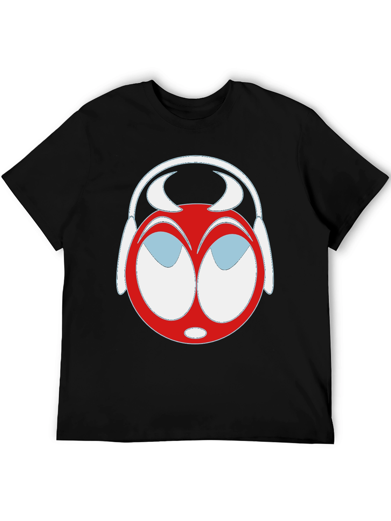 Black Cartoon Headphone T-Shirt - Unique Graphic Tee view 5